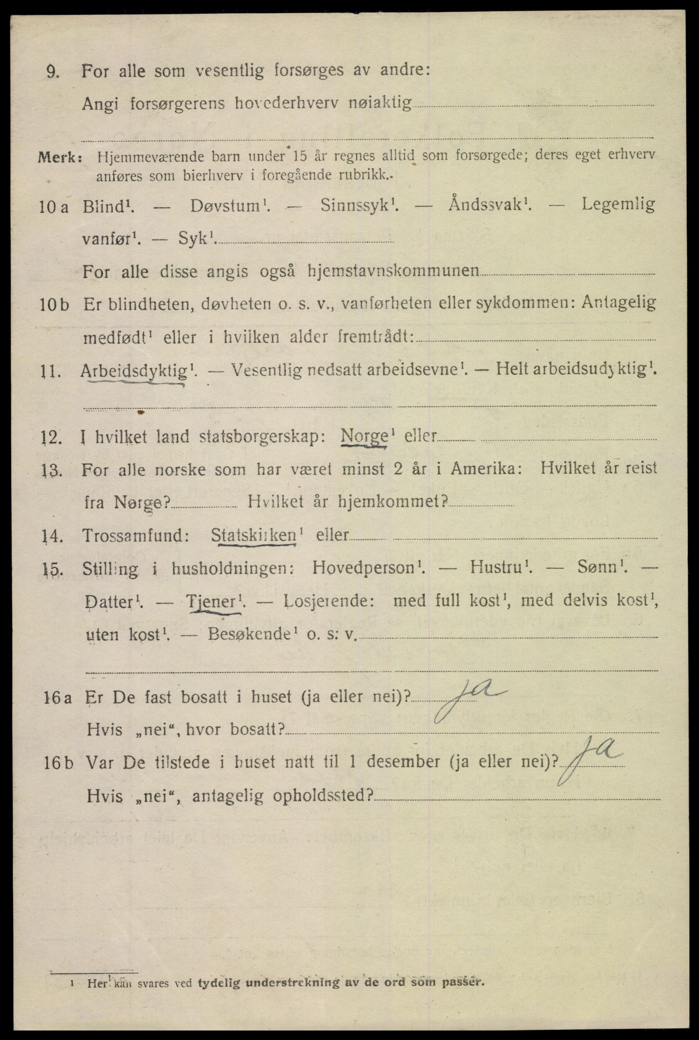 SAK, 1920 census for Lillesand, 1920, p. 2826