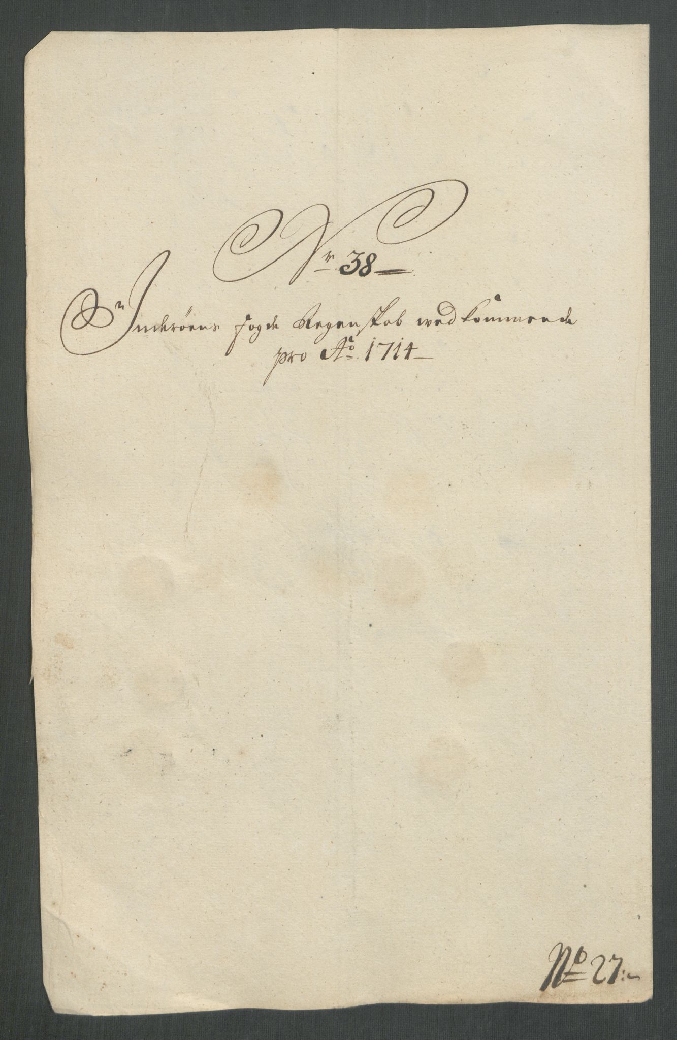 Rentekammeret inntil 1814, Reviderte regnskaper, Fogderegnskap, RA/EA-4092/R63/L4322: Fogderegnskap Inderøy, 1714, p. 319