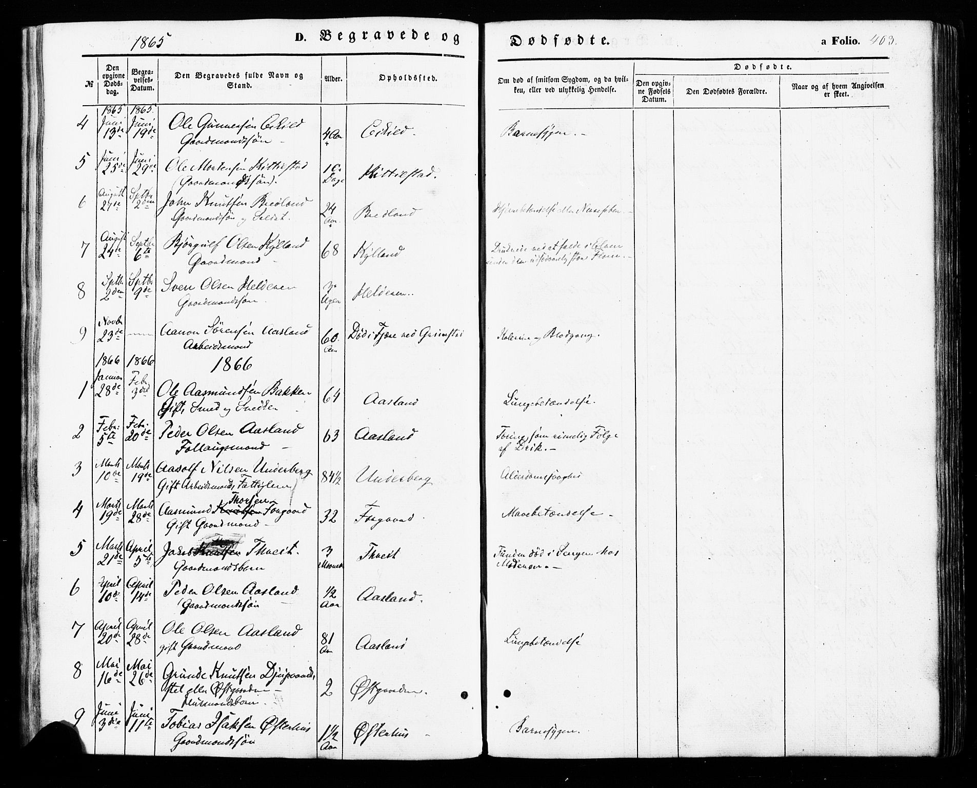 Åseral sokneprestkontor, SAK/1111-0051/F/Fa/L0002: Parish register (official) no. A 2, 1854-1884, p. 403