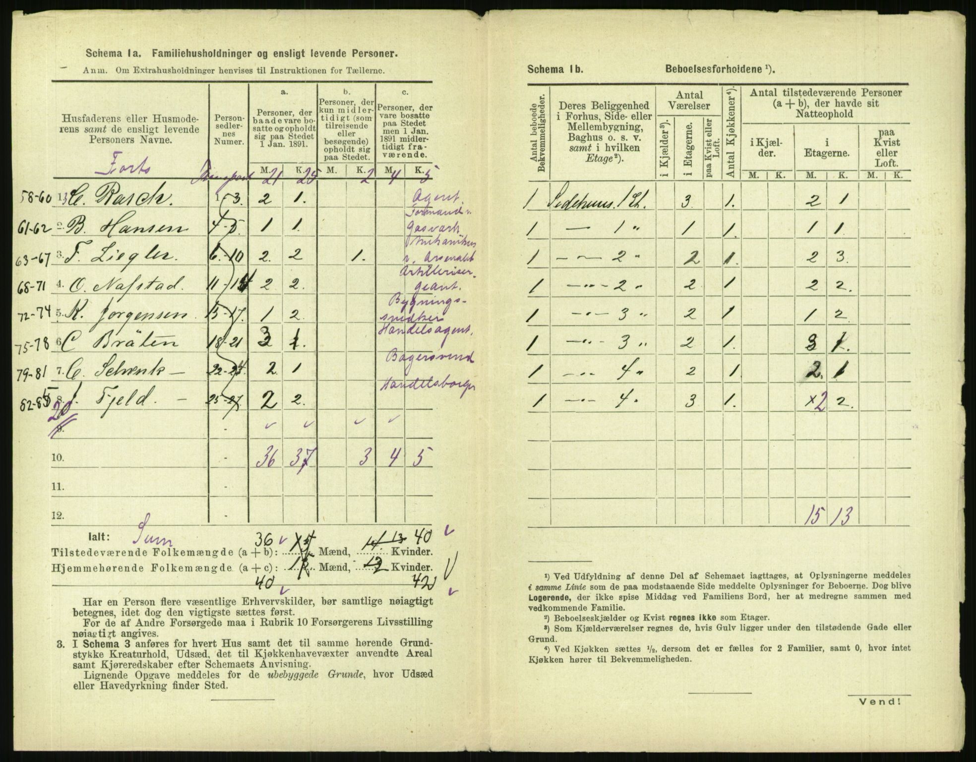 RA, 1891 census for 0301 Kristiania, 1891, p. 124815