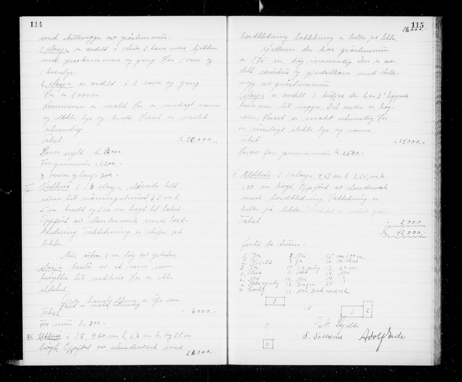 Lensmannen i Jondal, AV/SAB-A-33101/0012/L0004: Branntakstprotokoll, 1951-1955, p. 114-115