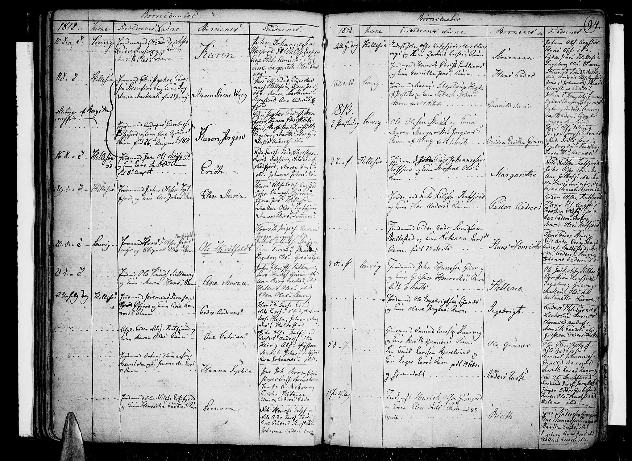 Lenvik sokneprestembete, SATØ/S-1310/H/Ha/Haa/L0002kirke: Parish register (official) no. 2, 1784-1820, p. 94