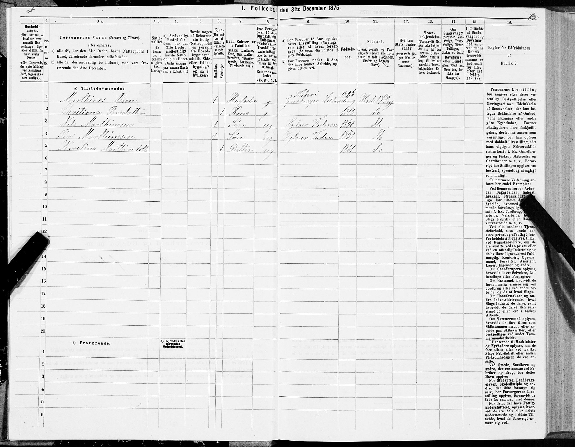 SAT, 1875 census for 1866P Hadsel, 1875, p. 3006