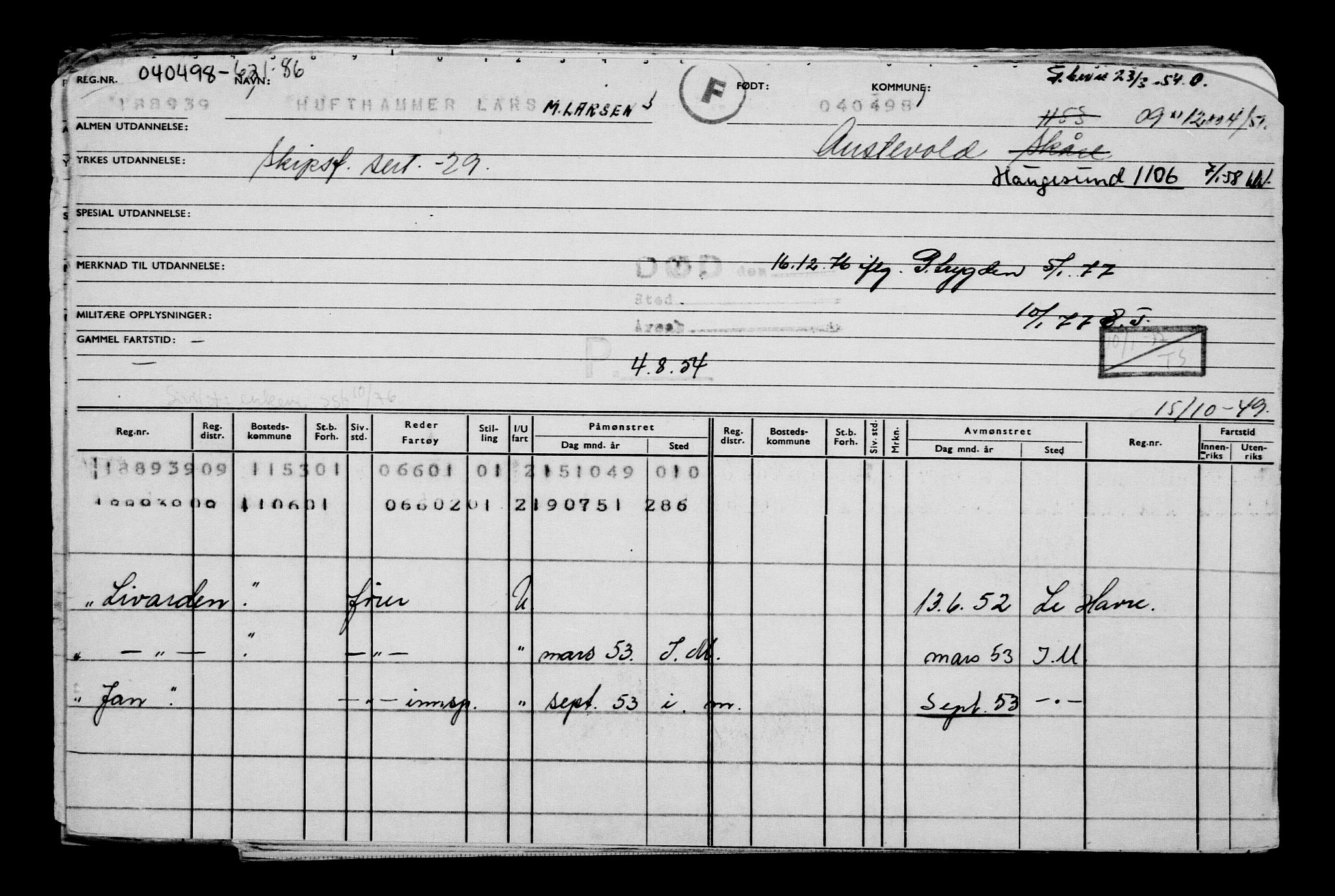 Direktoratet for sjømenn, AV/RA-S-3545/G/Gb/L0028: Hovedkort, 1898, p. 27