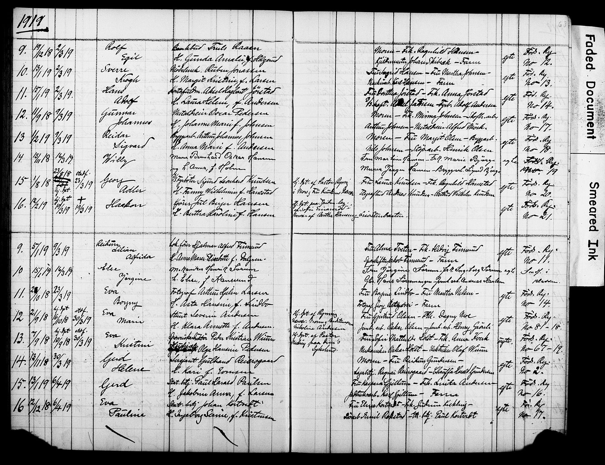 Strømsø kirkebøker, AV/SAKO-A-246/Y/Ya/L0007: Parish register draft no. I 7, 1915-1932, p. 63