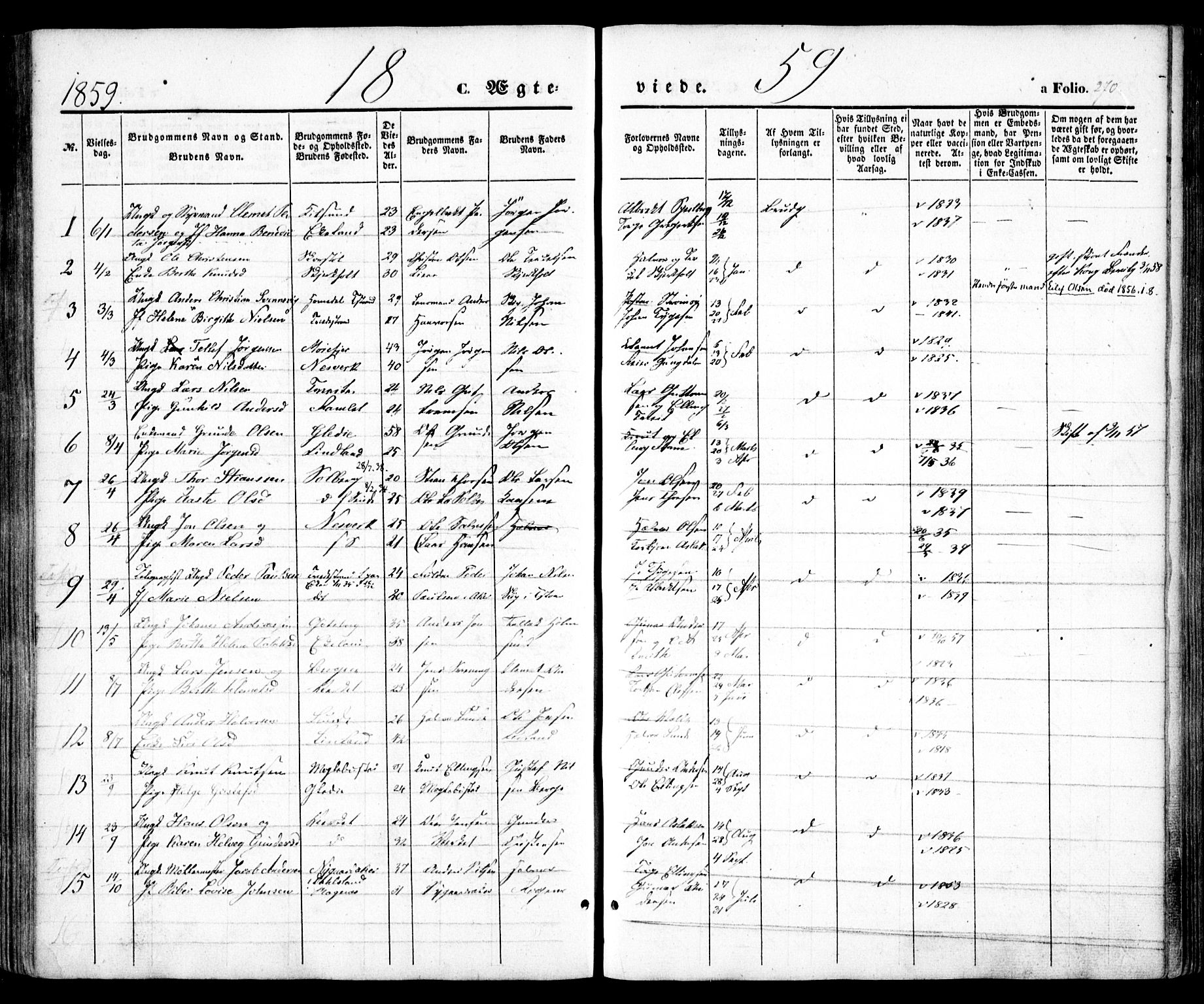 Holt sokneprestkontor, AV/SAK-1111-0021/F/Fa/L0008: Parish register (official) no. A 8, 1849-1860, p. 270