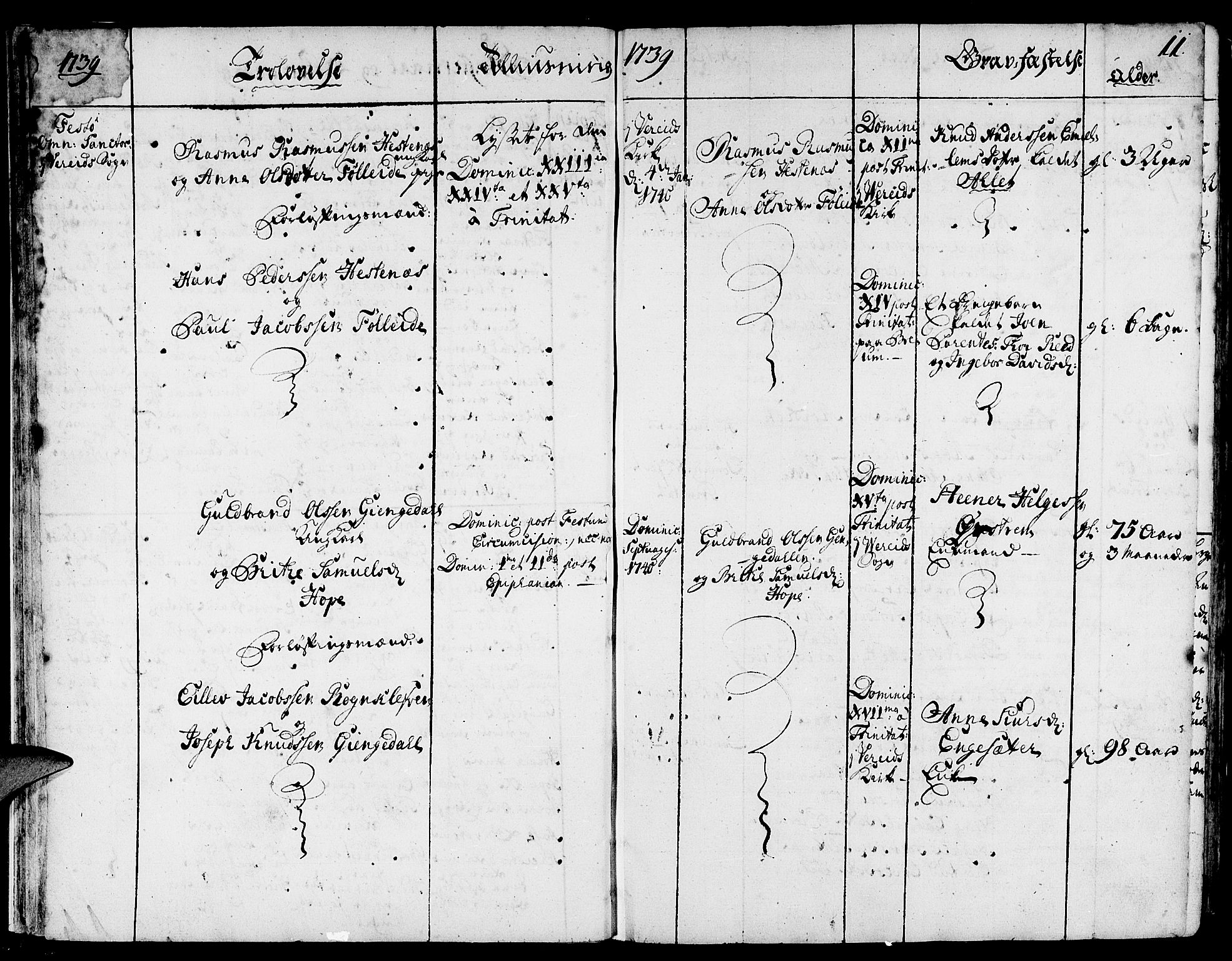 Gloppen sokneprestembete, AV/SAB-A-80101/H/Haa/Haaa/L0003: Parish register (official) no. A 3, 1739-1757, p. 11