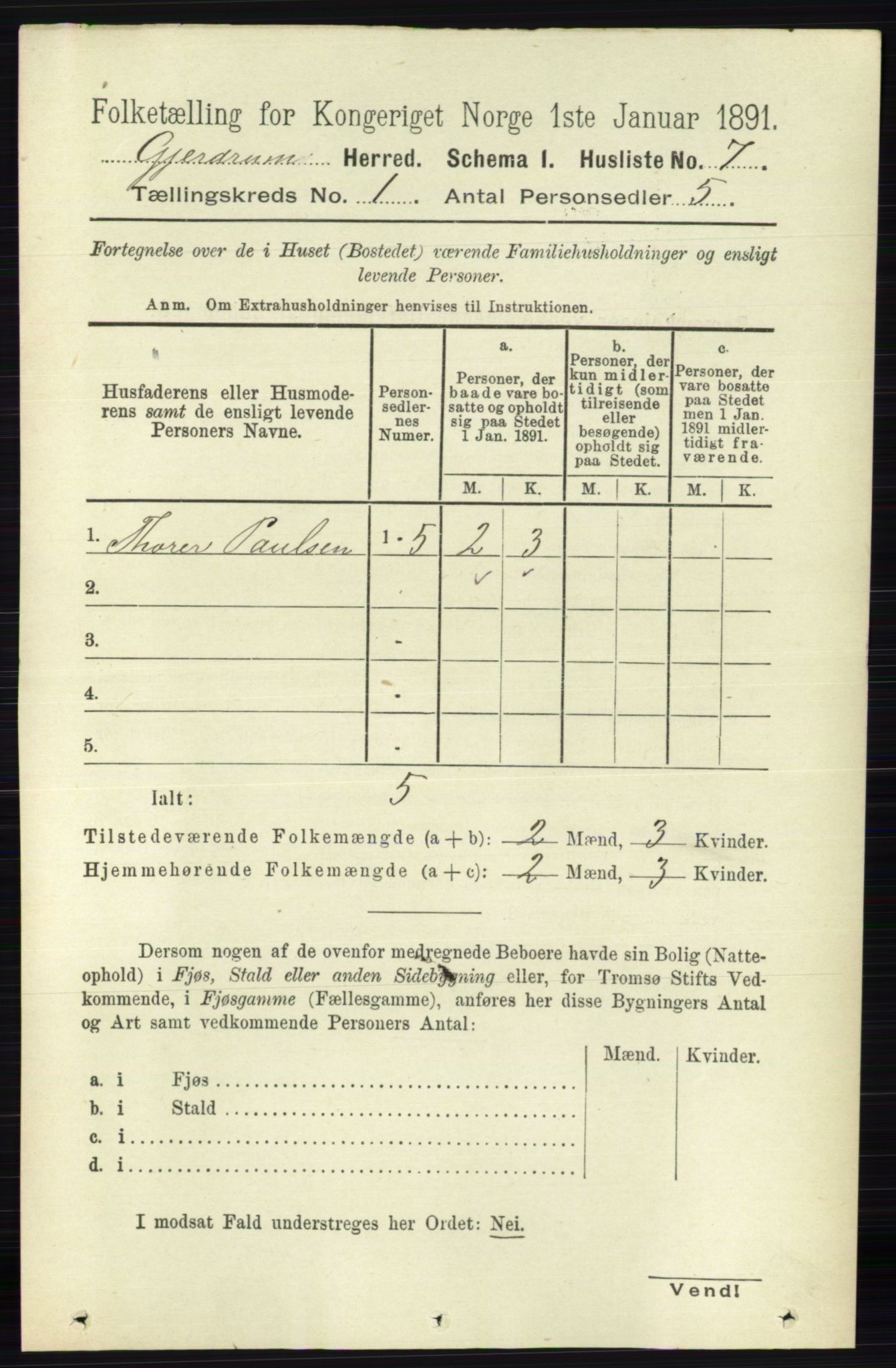 RA, 1891 census for 0234 Gjerdrum, 1891, p. 24