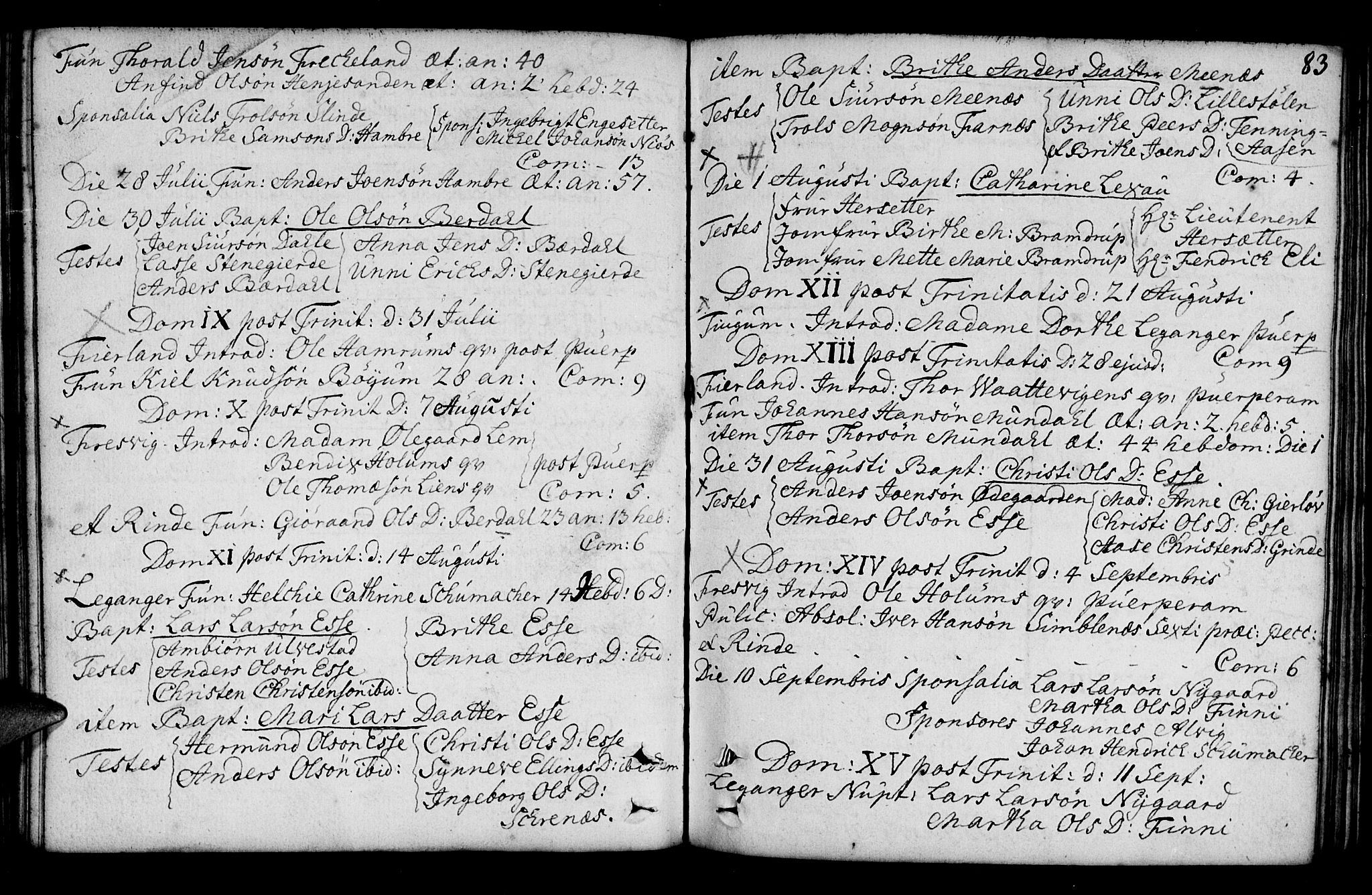 Leikanger sokneprestembete, SAB/A-81001: Parish register (official) no. A 3, 1756-1770, p. 83