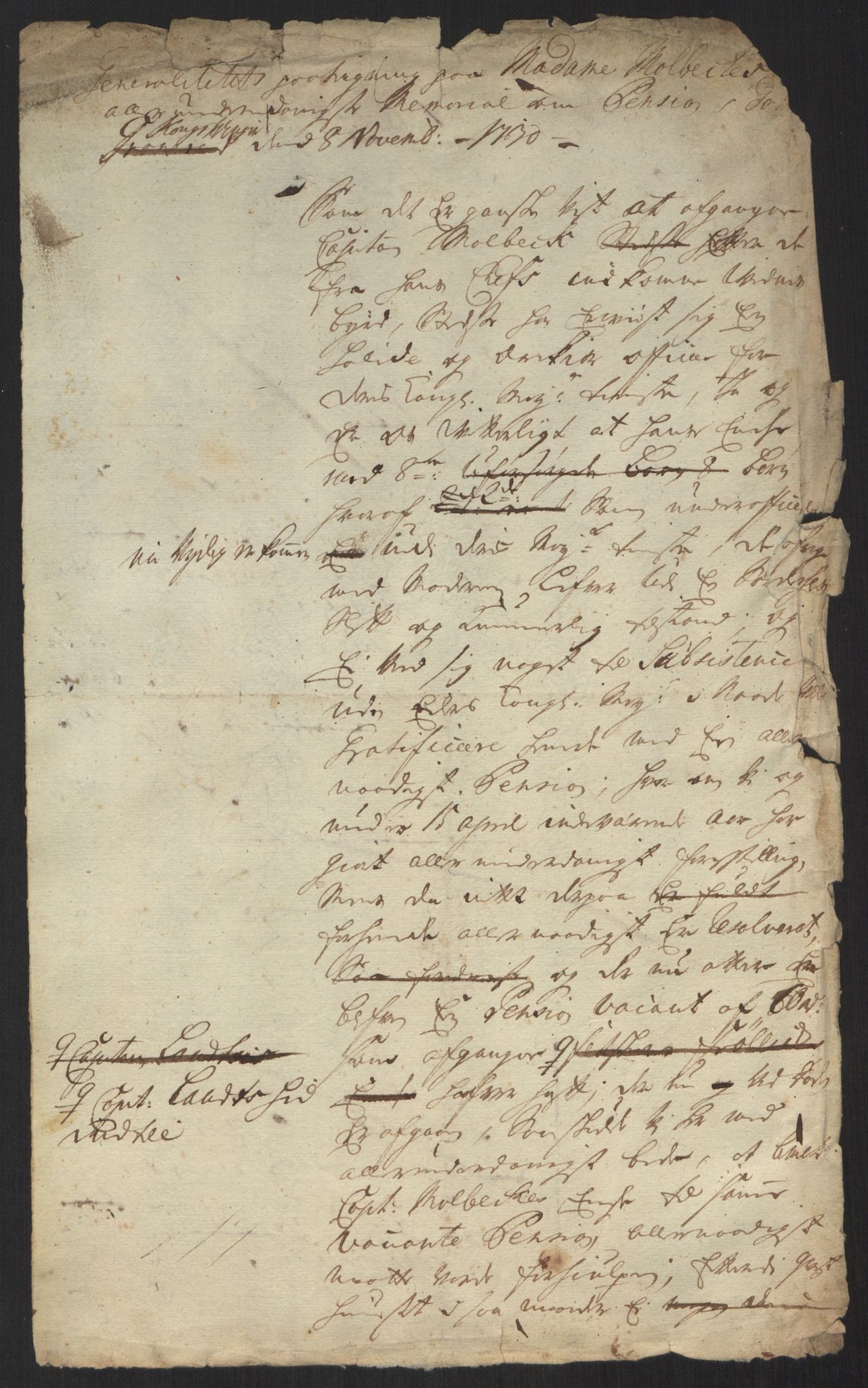 Kommanderende general (KG I) med Det norske krigsdirektorium, AV/RA-EA-5419/B/L0013: Kommanderende generals konsepter, 1730-1733, p. 317