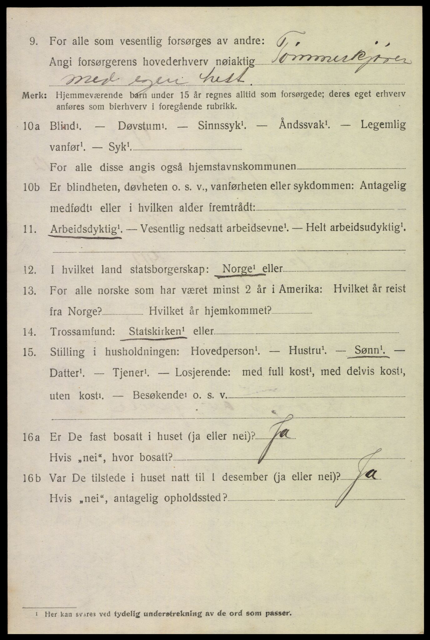 SAH, 1920 census for Trysil, 1920, p. 7524