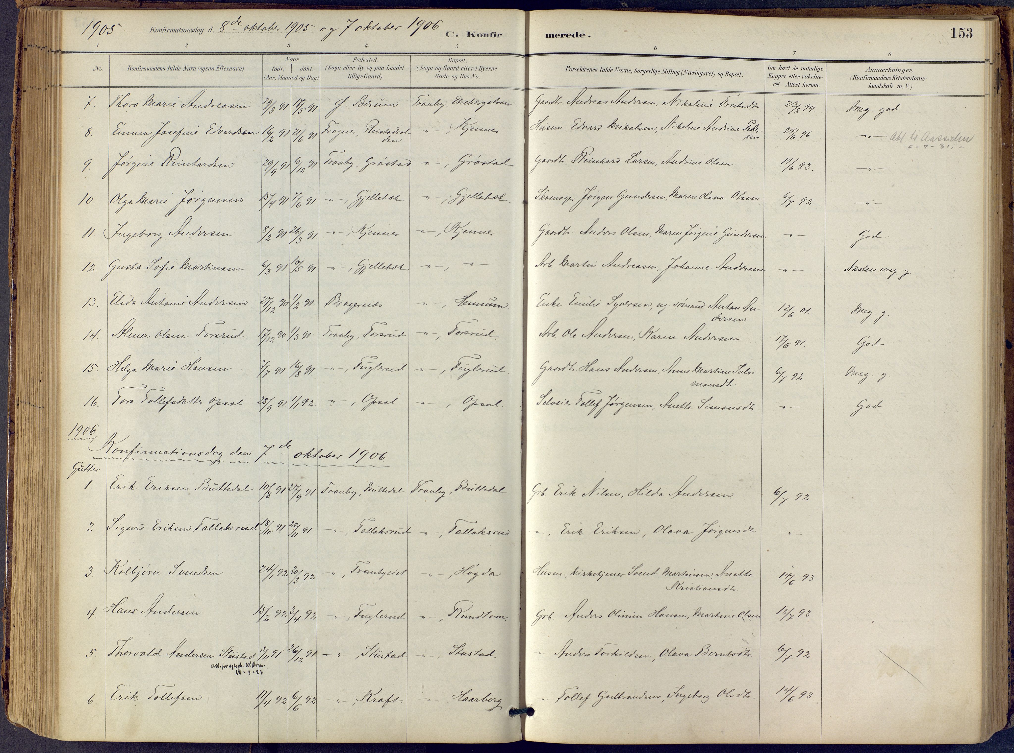 Lier kirkebøker, SAKO/A-230/F/Fb/L0001: Parish register (official) no. II 1, 1883-1910, p. 153