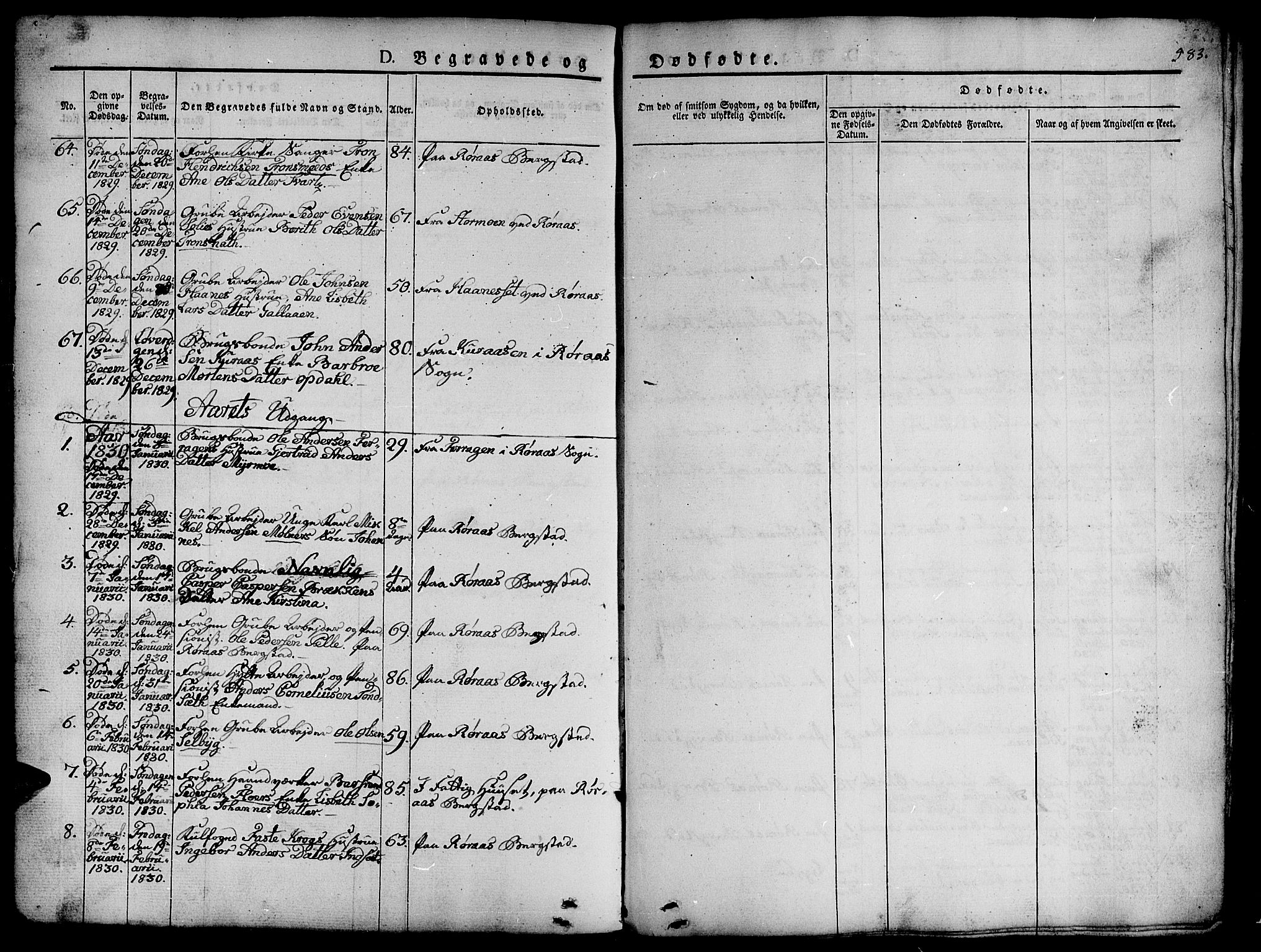 Ministerialprotokoller, klokkerbøker og fødselsregistre - Sør-Trøndelag, AV/SAT-A-1456/681/L0939: Parish register (copy) no. 681C03, 1829-1855, p. 583