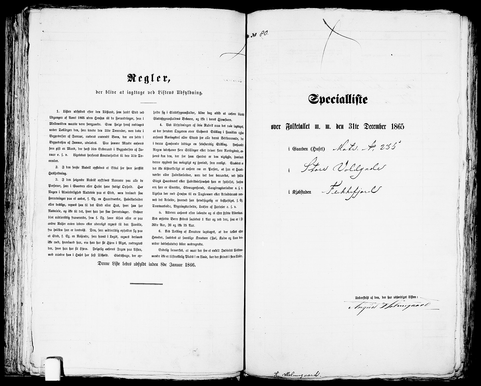 RA, 1865 census for Flekkefjord/Flekkefjord, 1865, p. 166