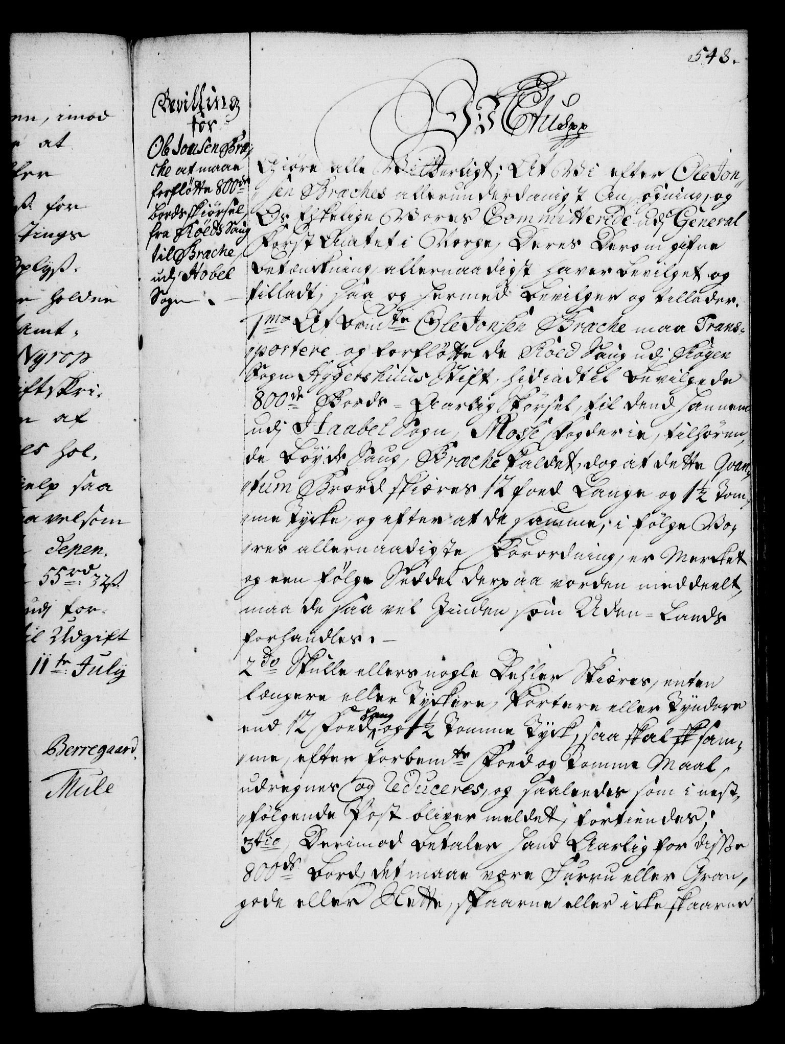 Rentekammeret, Kammerkanselliet, RA/EA-3111/G/Gg/Gga/L0004: Norsk ekspedisjonsprotokoll med register (merket RK 53.4), 1734-1741, p. 548