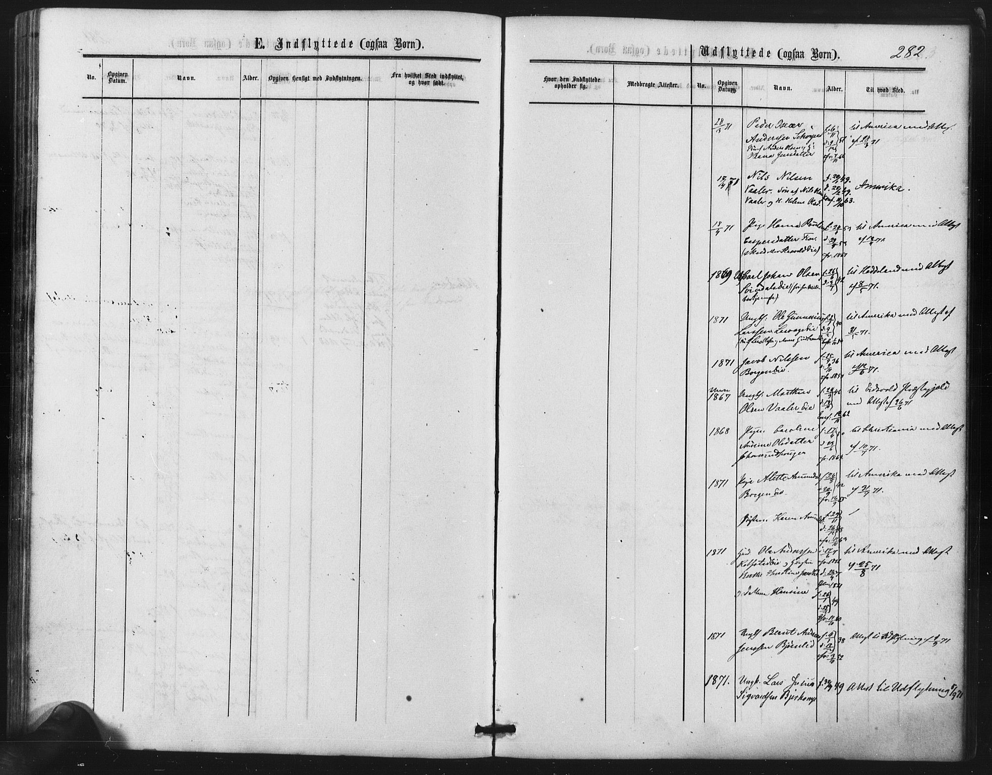 Nes prestekontor Kirkebøker, AV/SAO-A-10410/F/Fb/L0001: Parish register (official) no. II 1, 1859-1882, p. 282