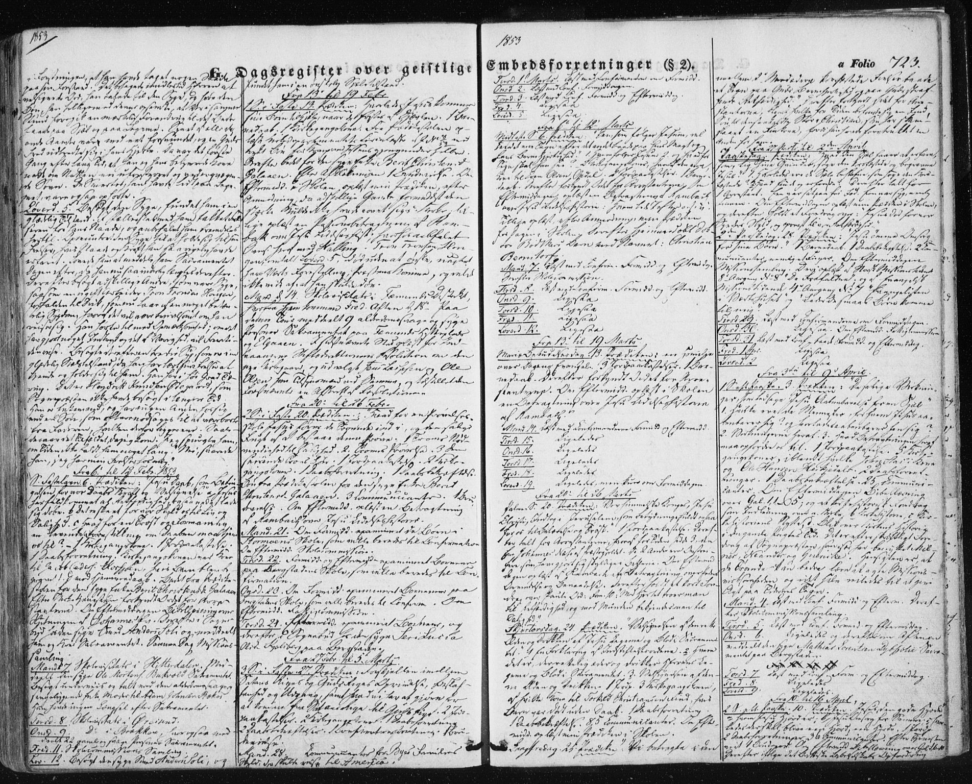 Ministerialprotokoller, klokkerbøker og fødselsregistre - Sør-Trøndelag, SAT/A-1456/681/L0931: Parish register (official) no. 681A09, 1845-1859, p. 723