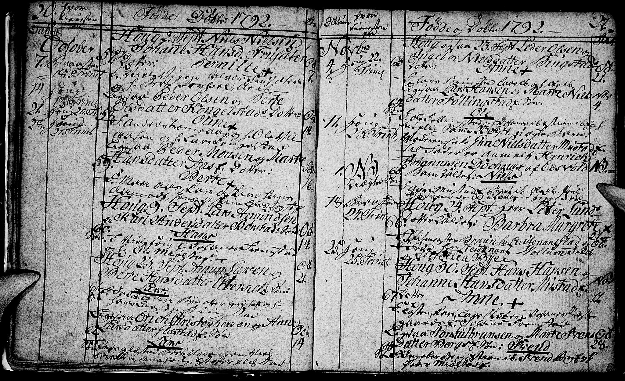 Vardal prestekontor, SAH/PREST-100/H/Ha/Hab/L0002: Parish register (copy) no. 2, 1790-1803, p. 20-21