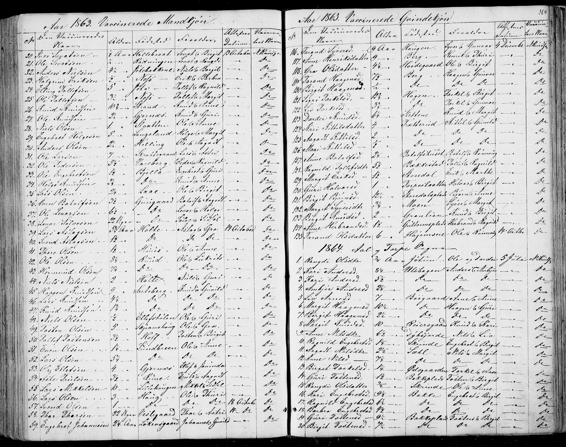 Ål kirkebøker, AV/SAKO-A-249/F/Fa/L0006: Parish register (official) no. I 6, 1849-1864, p. 268