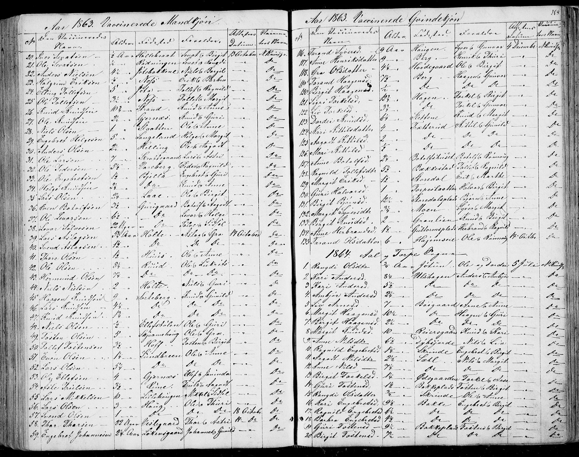 Ål kirkebøker, AV/SAKO-A-249/F/Fa/L0006: Parish register (official) no. I 6, 1849-1864, p. 268