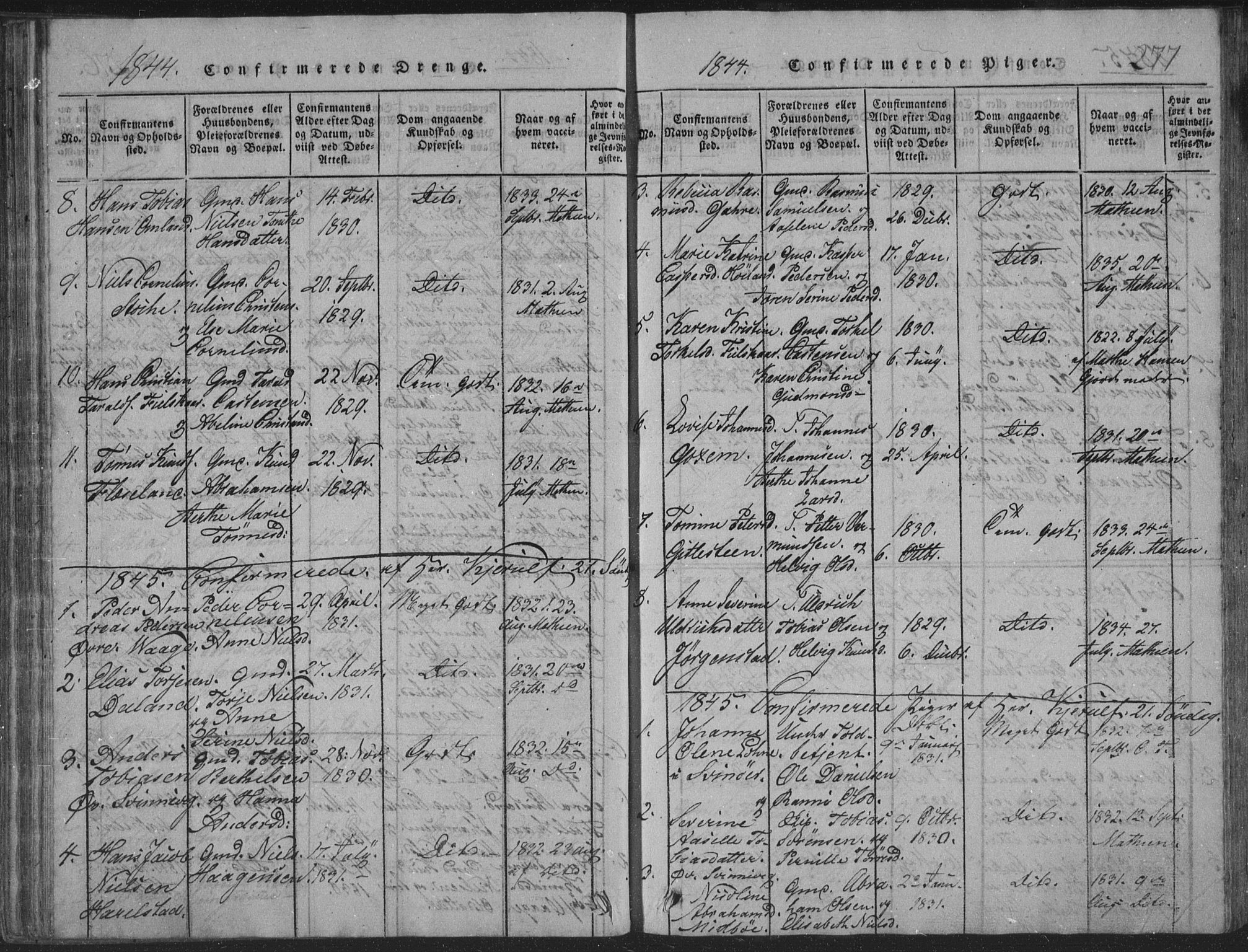 Sør-Audnedal sokneprestkontor, SAK/1111-0039/F/Fb/Fba/L0001: Parish register (copy) no. B 1, 1815-1850, p. 277