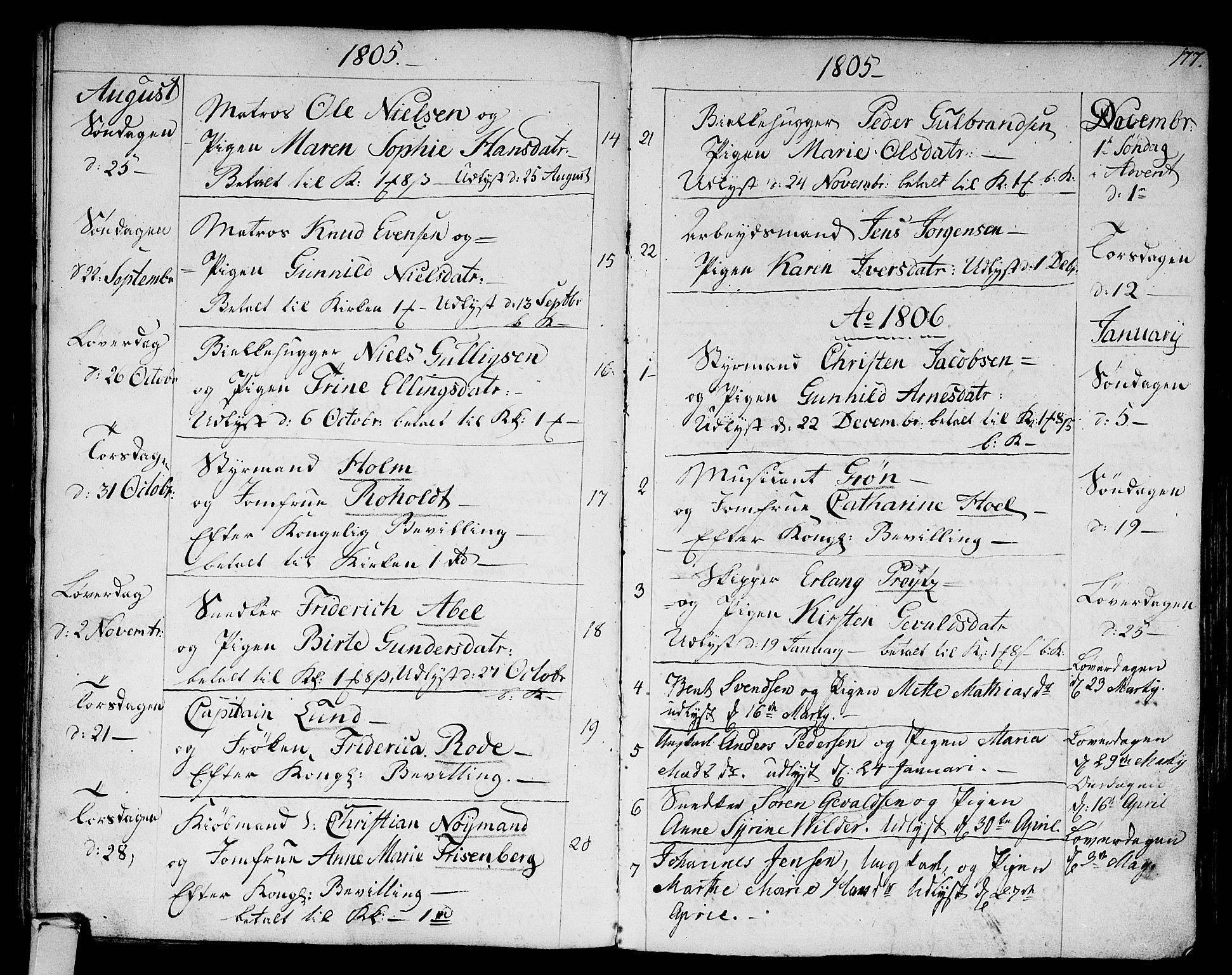 Strømsø kirkebøker, AV/SAKO-A-246/F/Fa/L0010: Parish register (official) no. I 10, 1792-1822, p. 177