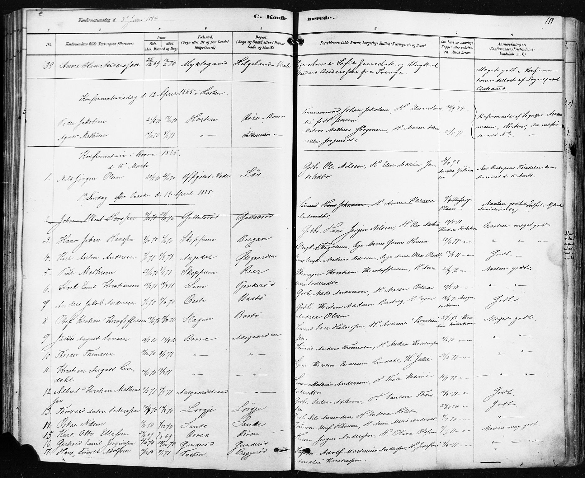 Borre kirkebøker, AV/SAKO-A-338/F/Fa/L0009: Parish register (official) no. I 9, 1878-1896, p. 111