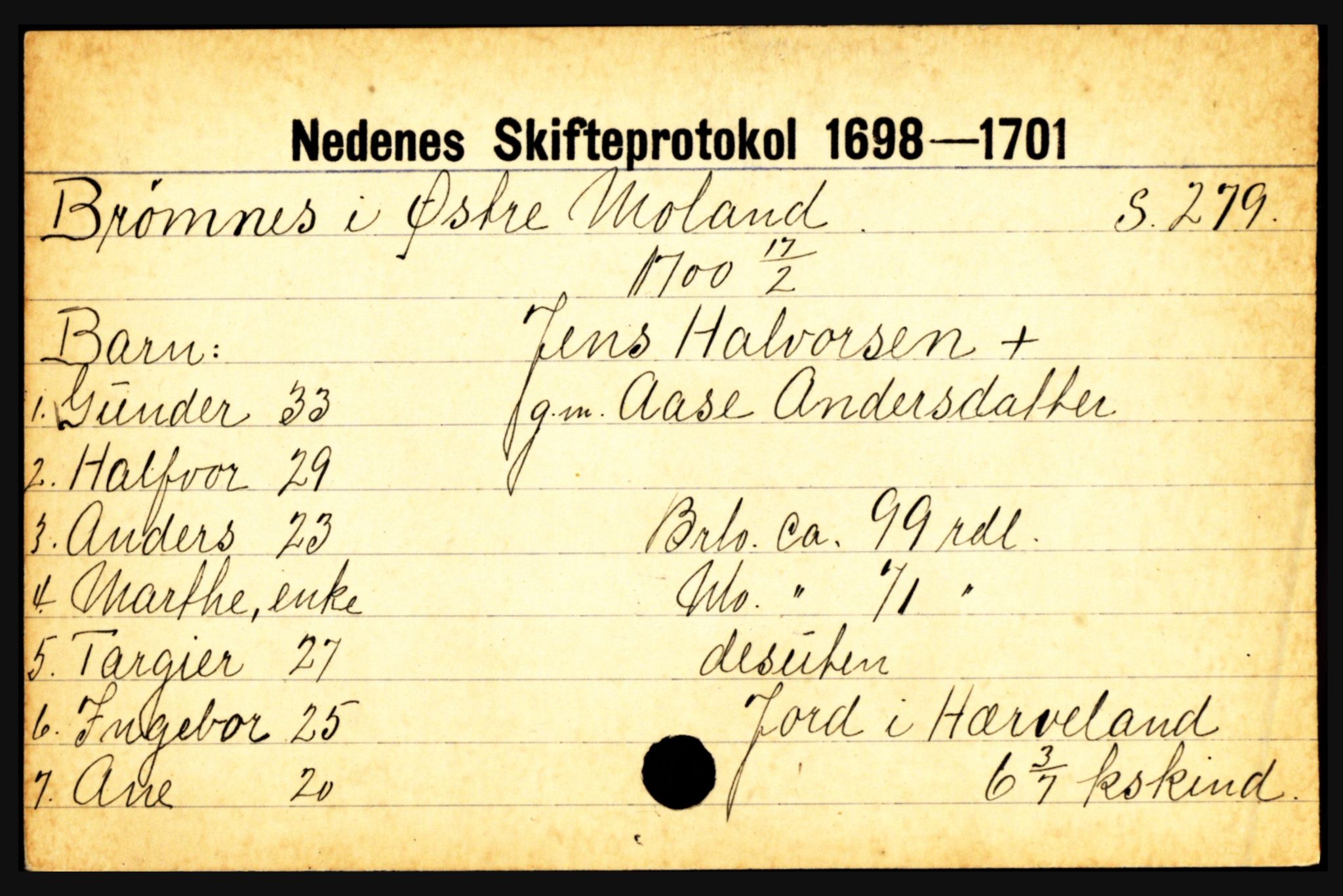 Nedenes sorenskriveri før 1824, AV/SAK-1221-0007/H, p. 4161