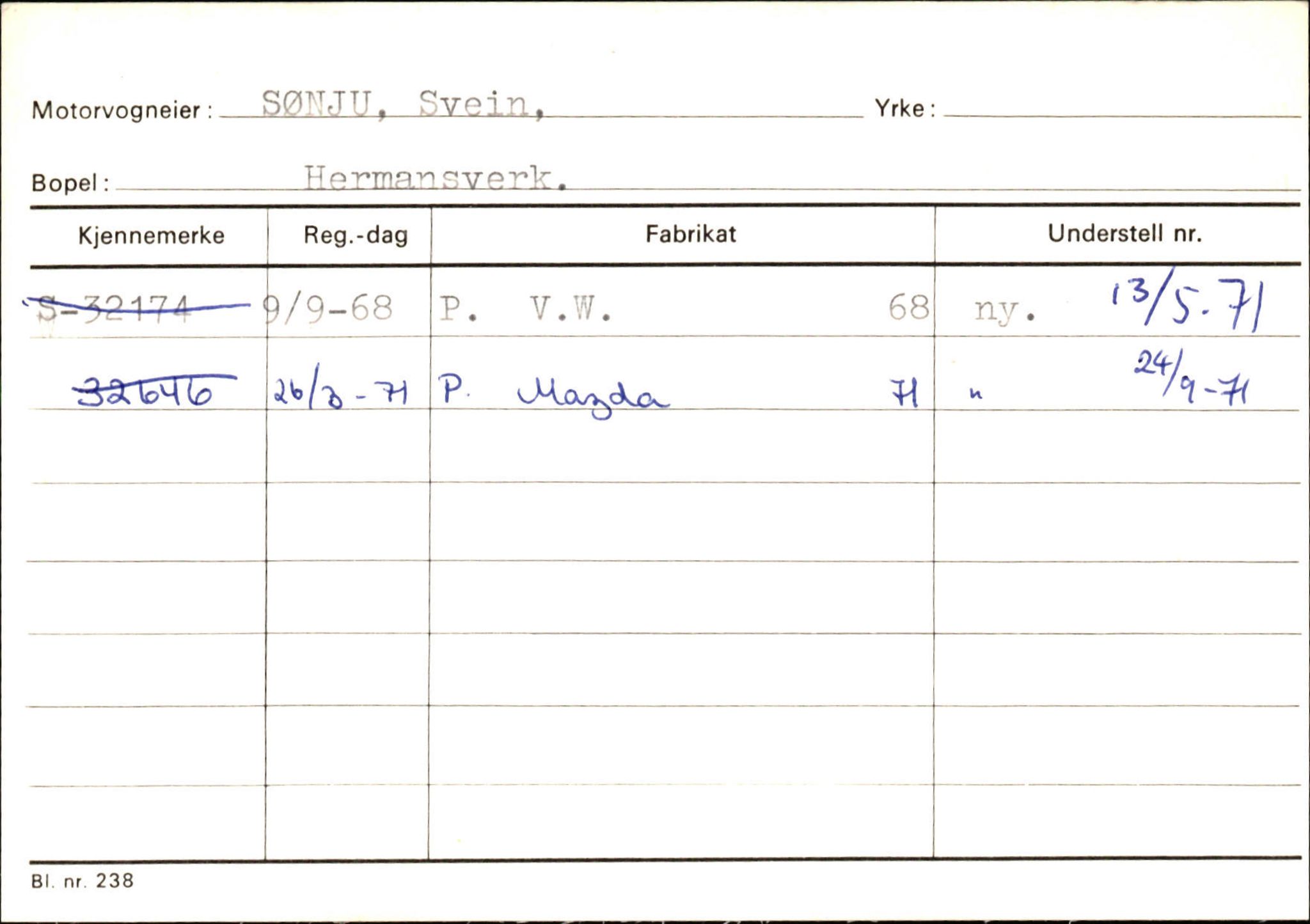 Statens vegvesen, Sogn og Fjordane vegkontor, AV/SAB-A-5301/4/F/L0126: Eigarregister Fjaler M-Å. Leikanger A-Å, 1945-1975, p. 2293