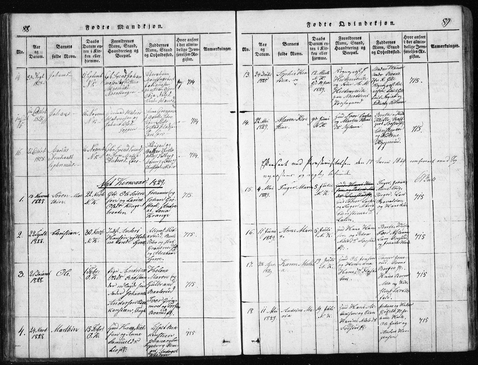 Nesodden prestekontor Kirkebøker, SAO/A-10013/G/Ga/L0001: Parish register (copy) no. I 1, 1814-1847, p. 88-89