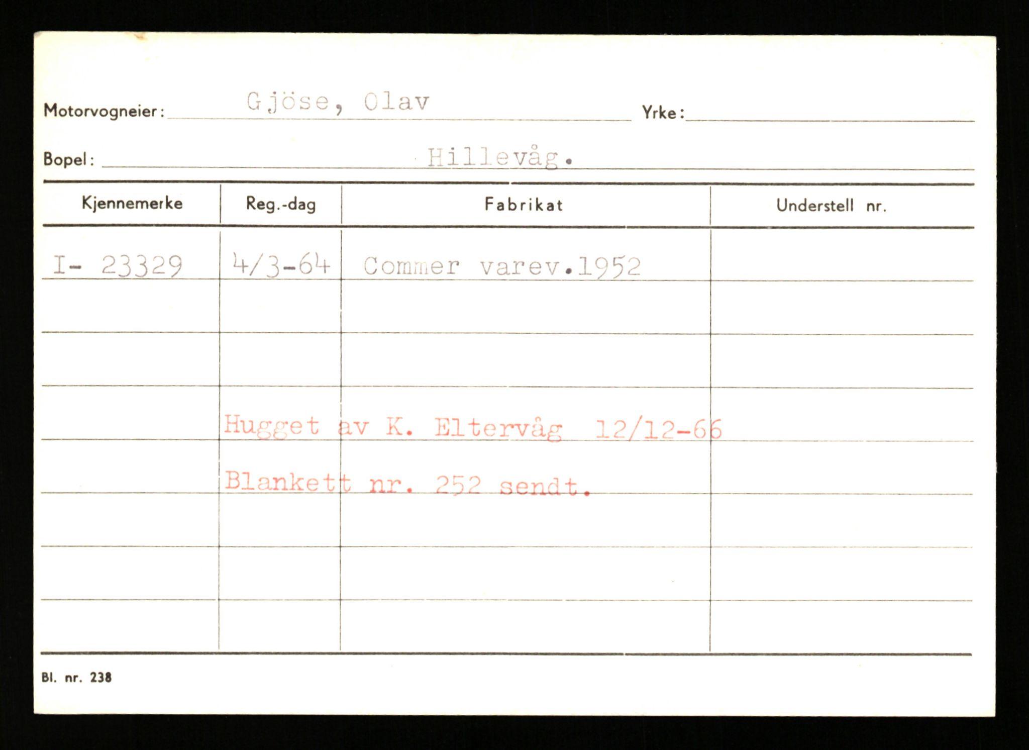 Stavanger trafikkstasjon, AV/SAST-A-101942/0/G/L0005: Registreringsnummer: 23000 - 34245, 1930-1971, p. 121