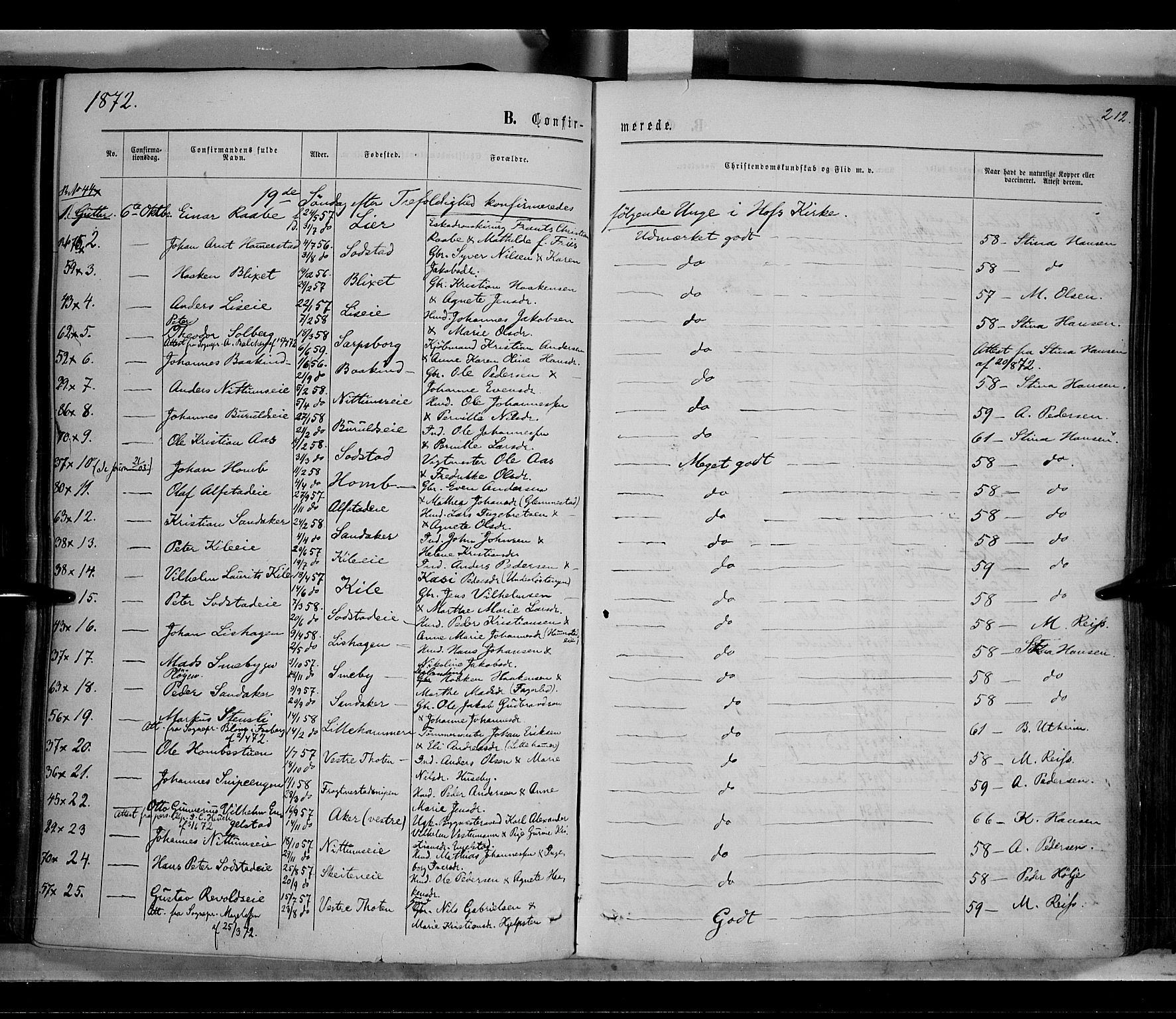 Østre Toten prestekontor, SAH/PREST-104/H/Ha/Haa/L0005: Parish register (official) no. 5, 1866-1877, p. 212
