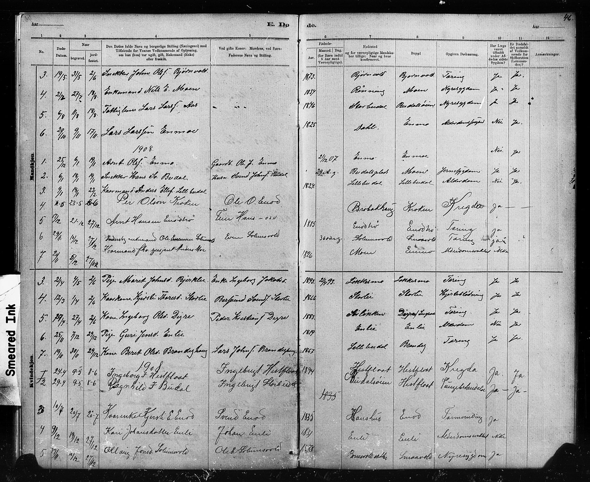 Ministerialprotokoller, klokkerbøker og fødselsregistre - Sør-Trøndelag, AV/SAT-A-1456/690/L1051: Parish register (copy) no. 690C01, 1887-1908, p. 46