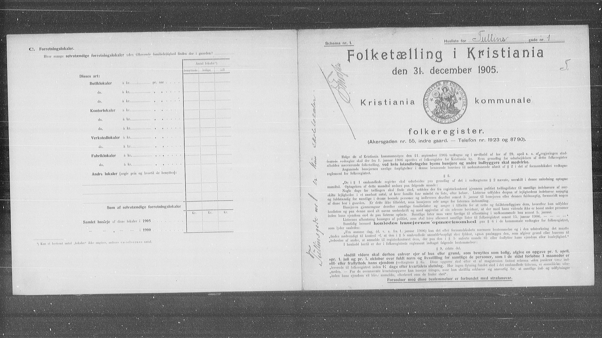 OBA, Municipal Census 1905 for Kristiania, 1905, p. 61625