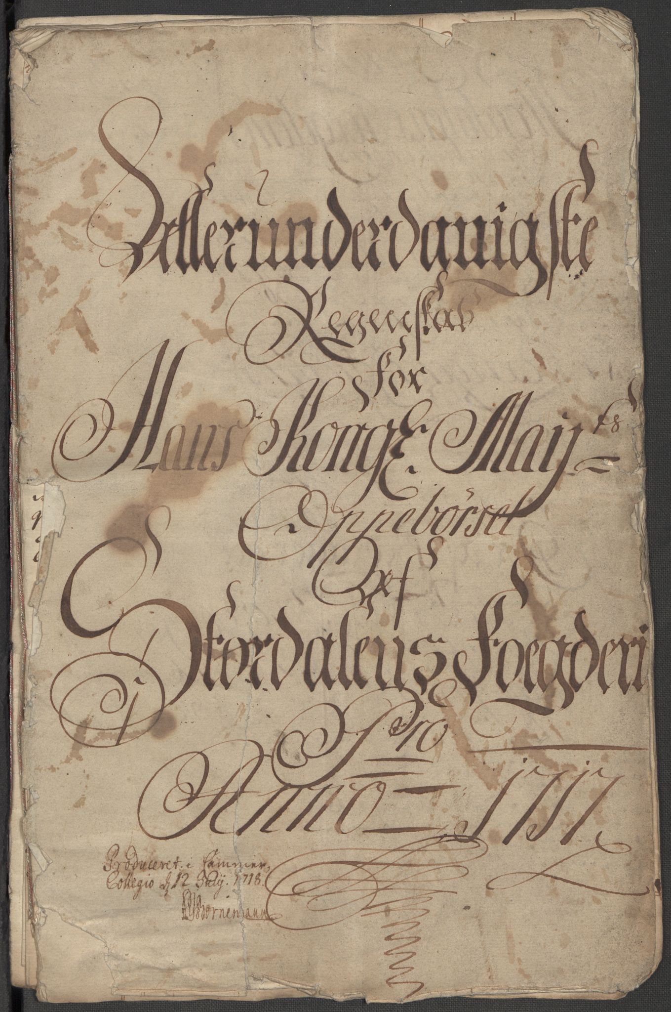 Rentekammeret inntil 1814, Reviderte regnskaper, Fogderegnskap, AV/RA-EA-4092/R62/L4207: Fogderegnskap Stjørdal og Verdal, 1717, p. 5