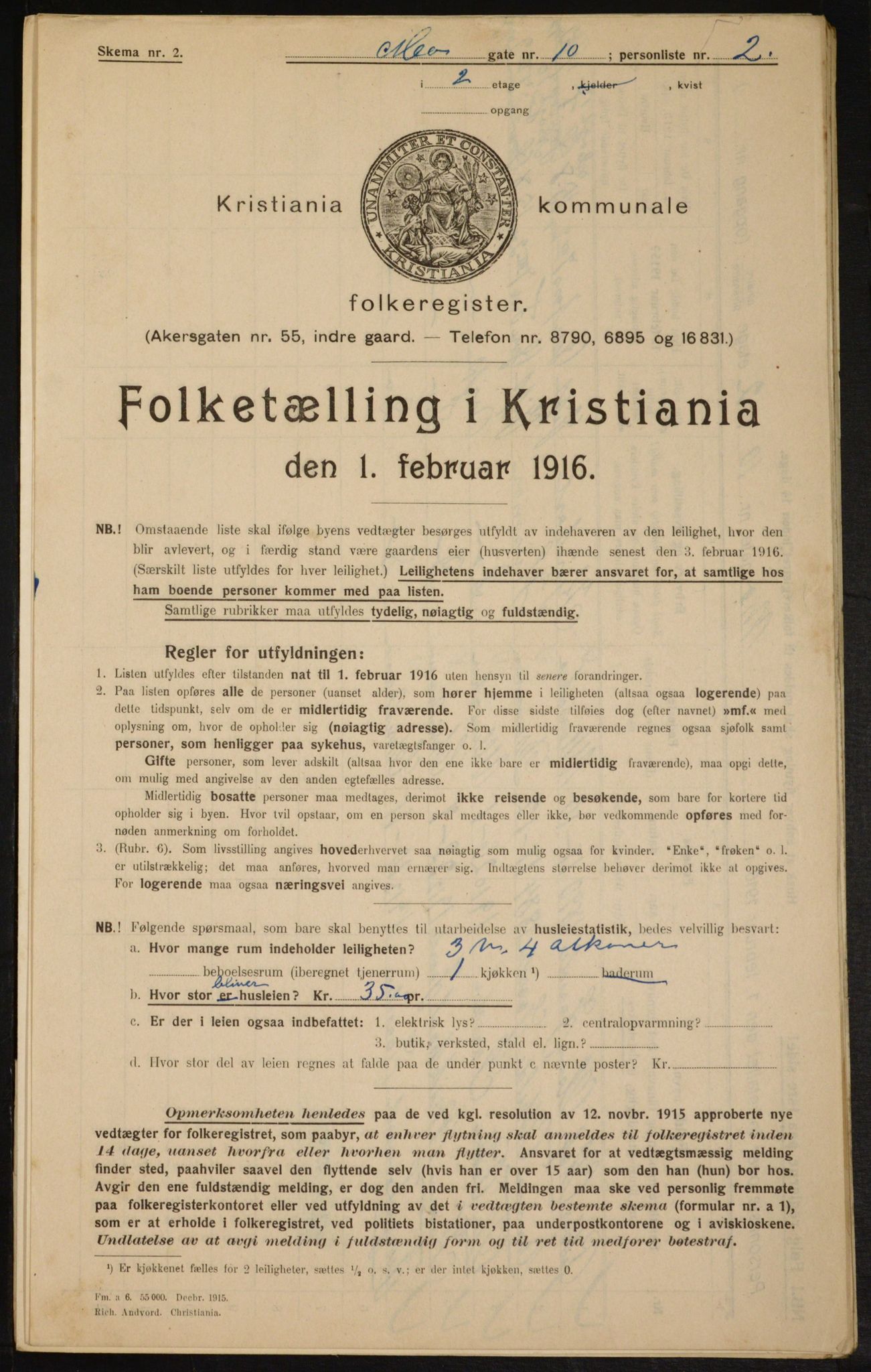 OBA, Municipal Census 1916 for Kristiania, 1916, p. 67037