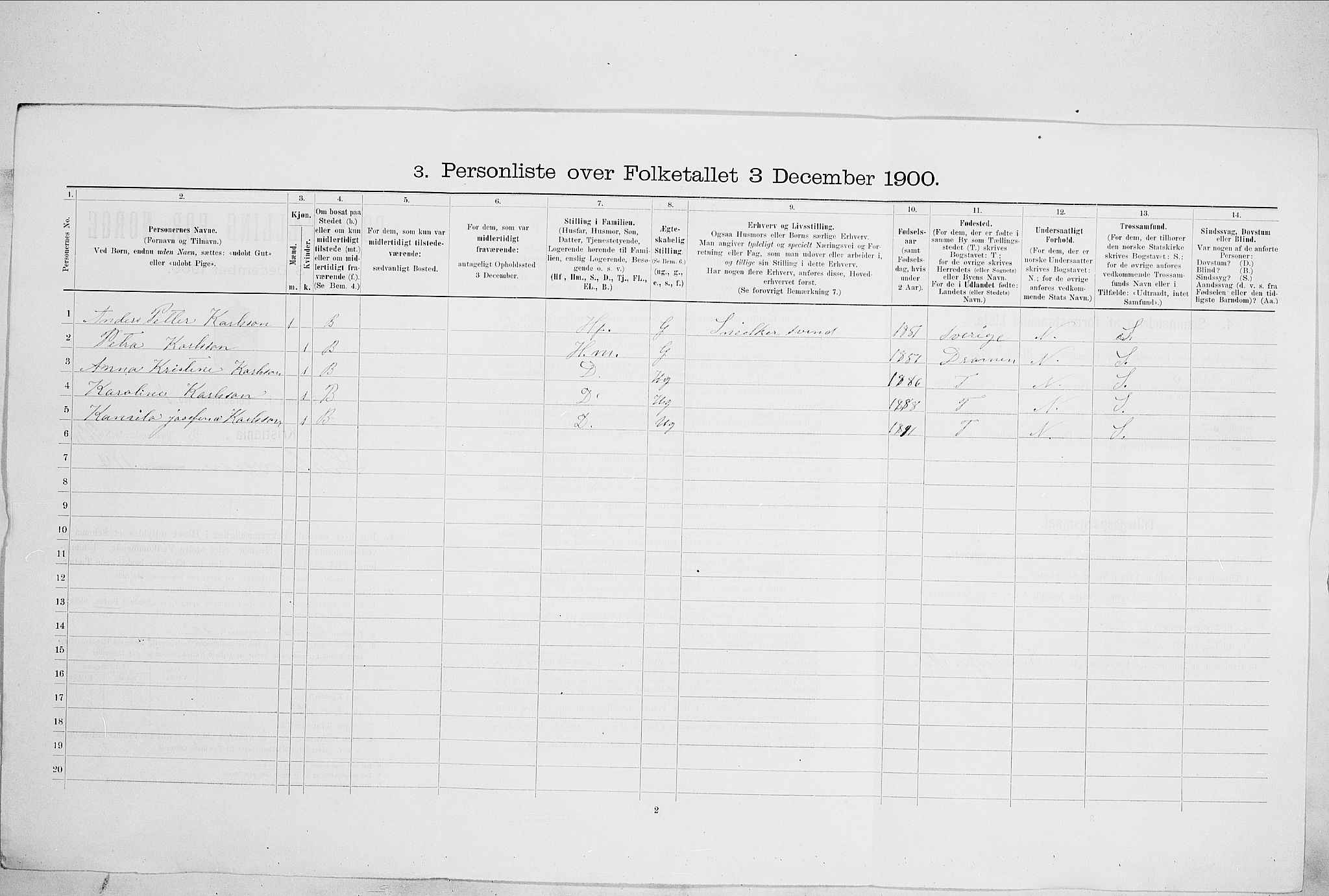 SAO, 1900 census for Kristiania, 1900, p. 52815