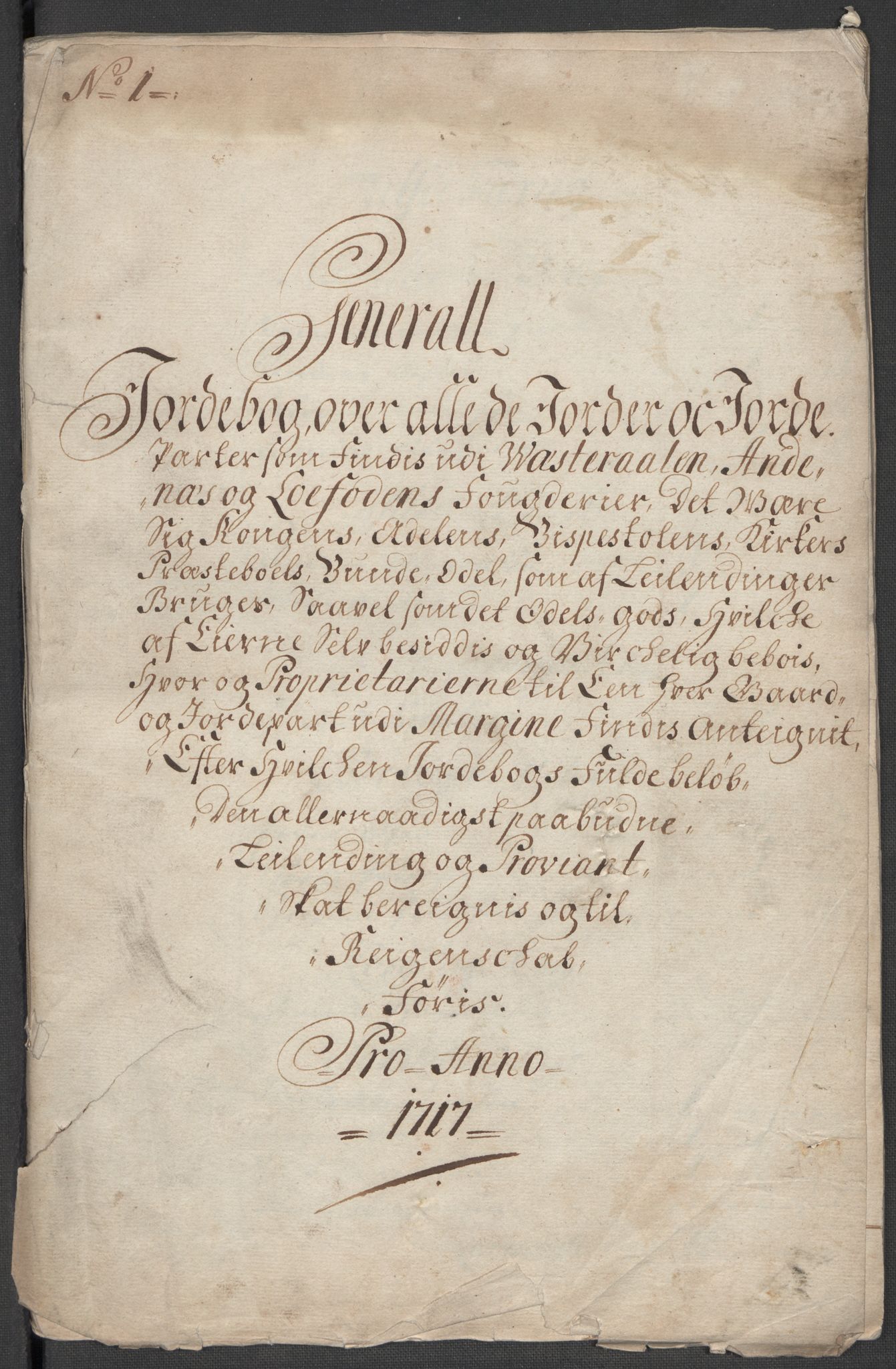 Rentekammeret inntil 1814, Reviderte regnskaper, Fogderegnskap, AV/RA-EA-4092/R67/L4683: Fogderegnskap Vesterålen, Andenes og Lofoten, 1717, p. 30