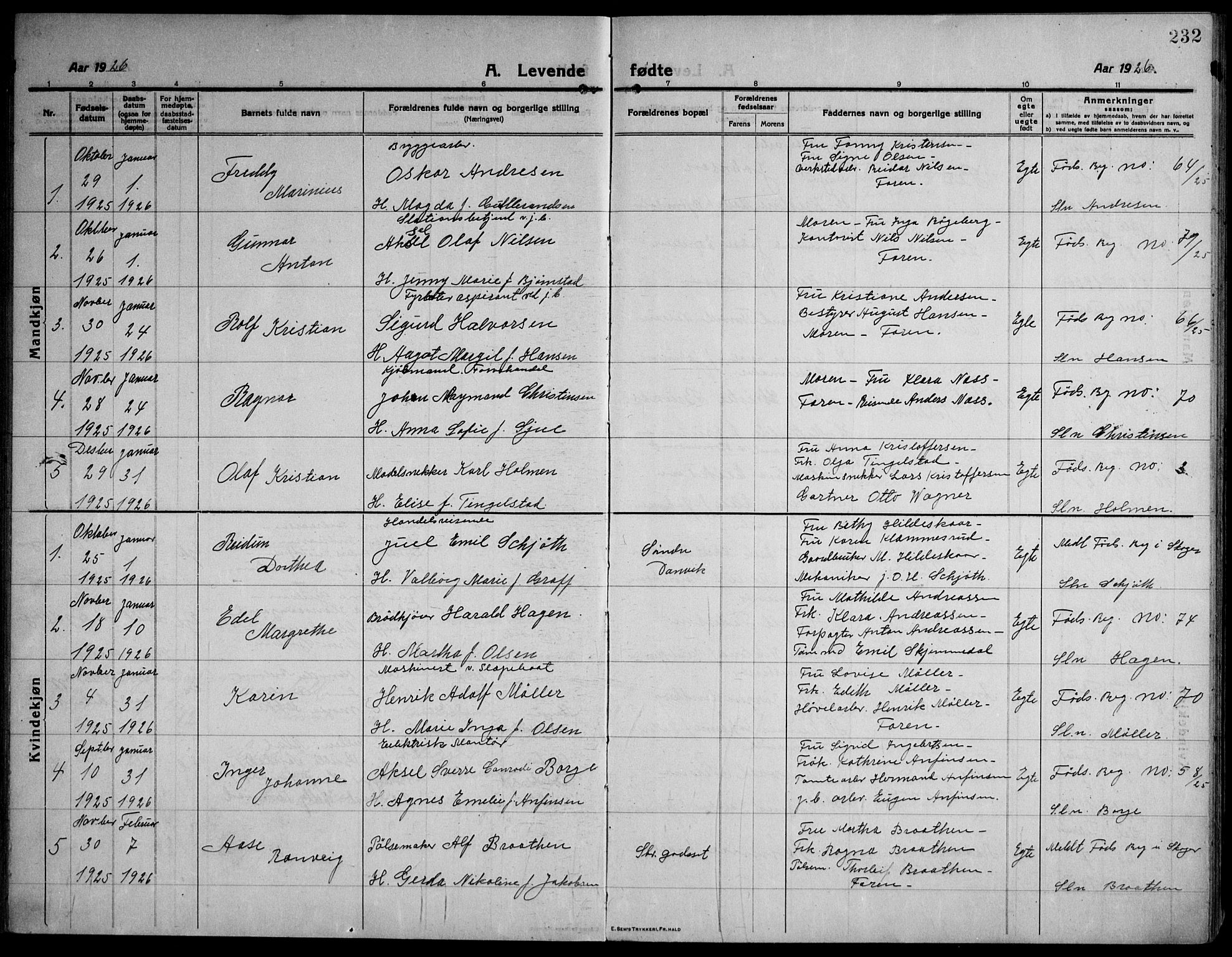 Strømsø kirkebøker, AV/SAKO-A-246/F/Fa/L0029: Parish register (official) no. I 27, 1915-1930, p. 232