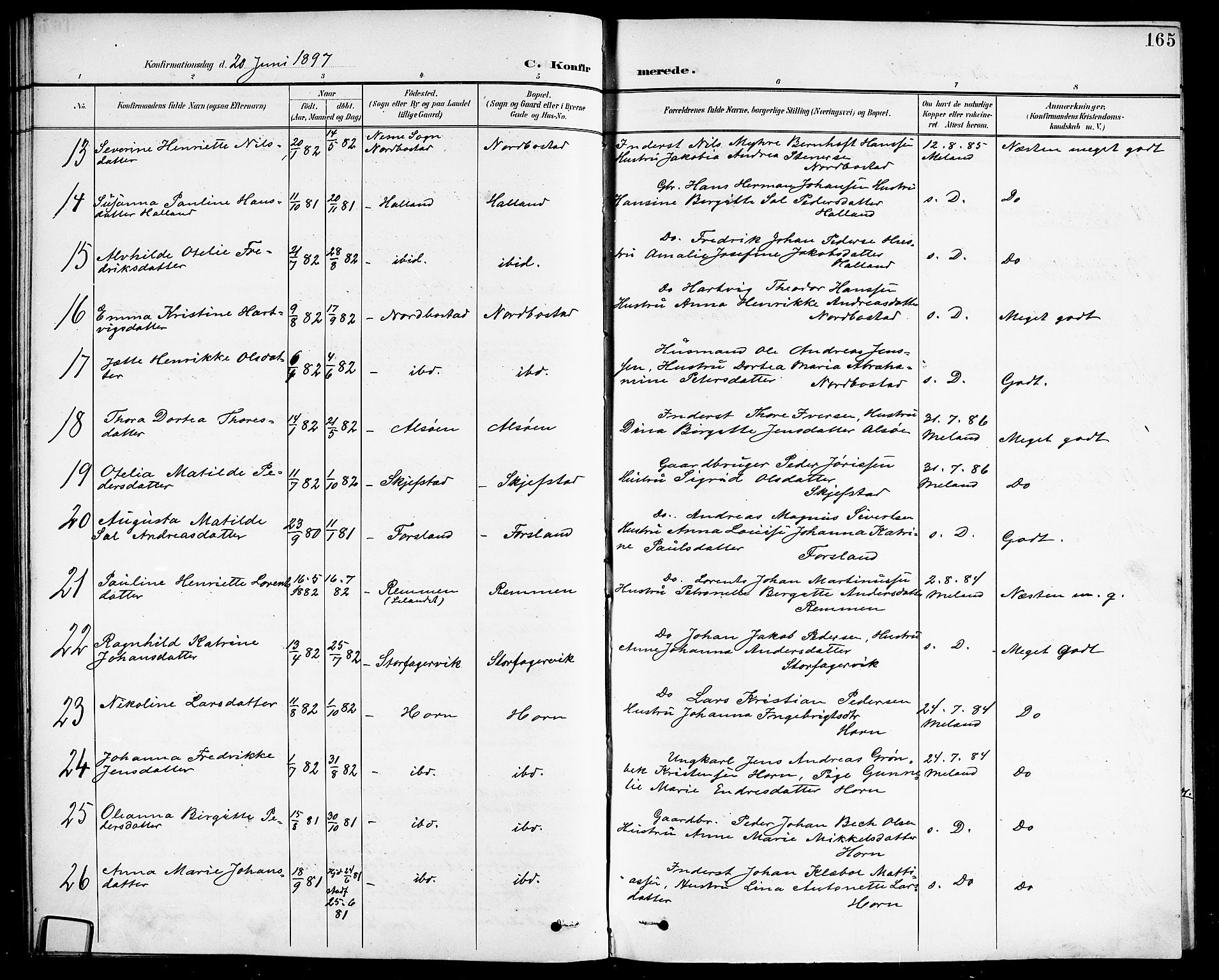 Ministerialprotokoller, klokkerbøker og fødselsregistre - Nordland, AV/SAT-A-1459/838/L0559: Parish register (copy) no. 838C06, 1893-1910, p. 165