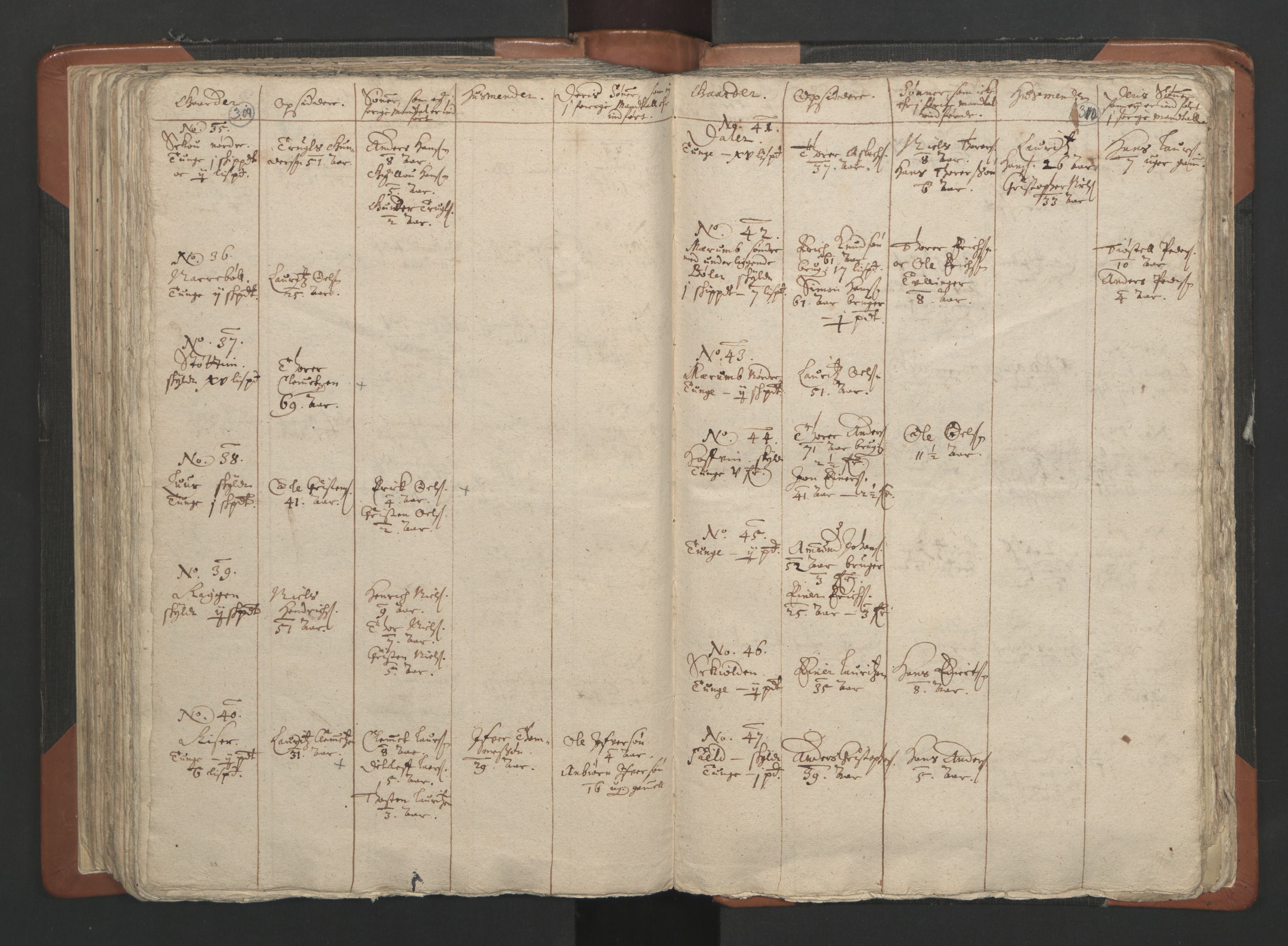 RA, Vicar's Census 1664-1666, no. 2: Øvre Borgesyssel deanery, 1664-1666, p. 309-310