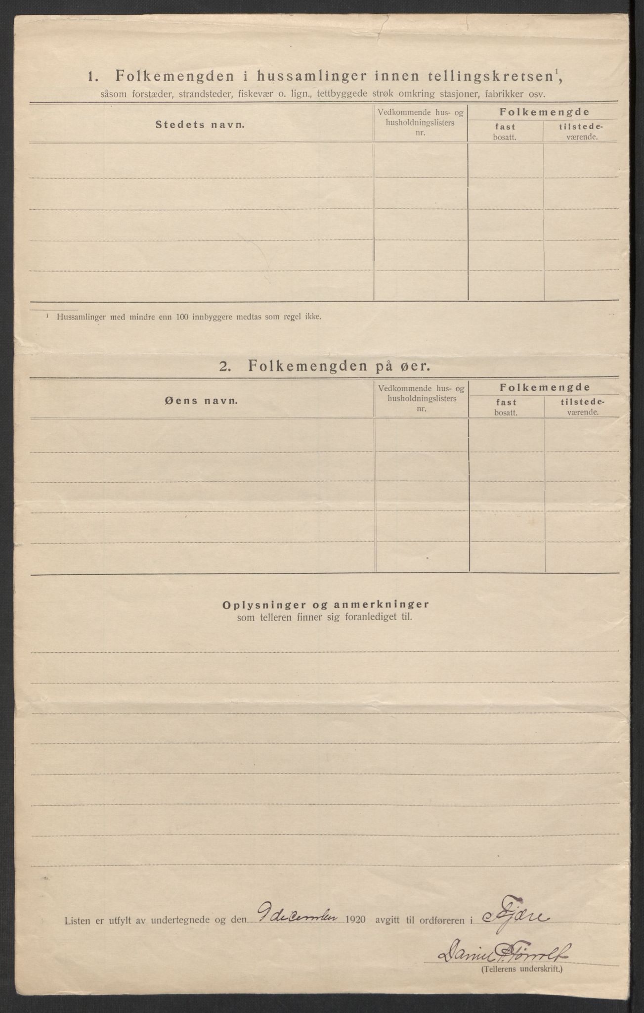 SAK, 1920 census for Fjære, 1920, p. 56