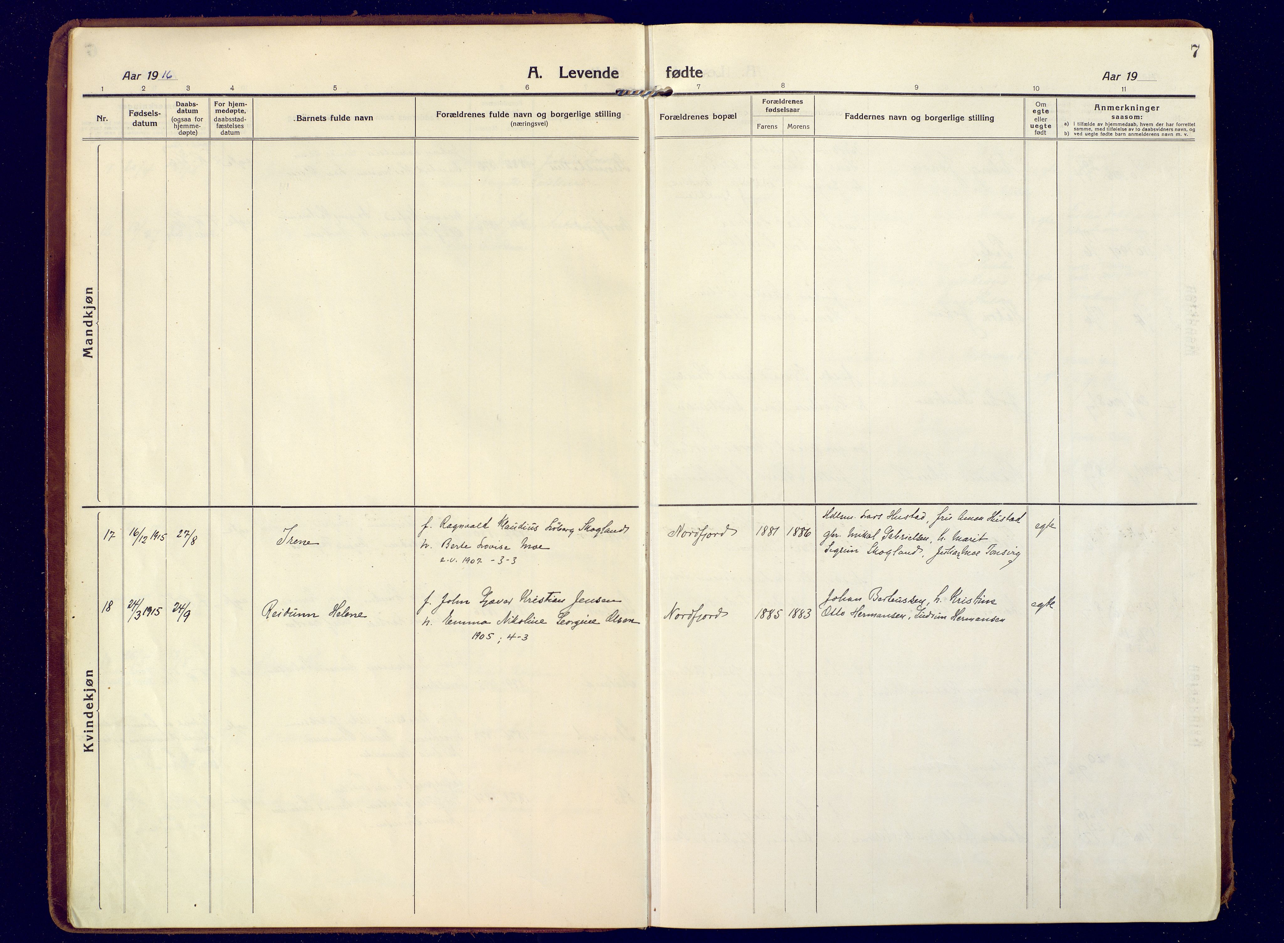 Berg sokneprestkontor, SATØ/S-1318/G/Ga/Gaa: Parish register (official) no. 9, 1916-1928, p. 7