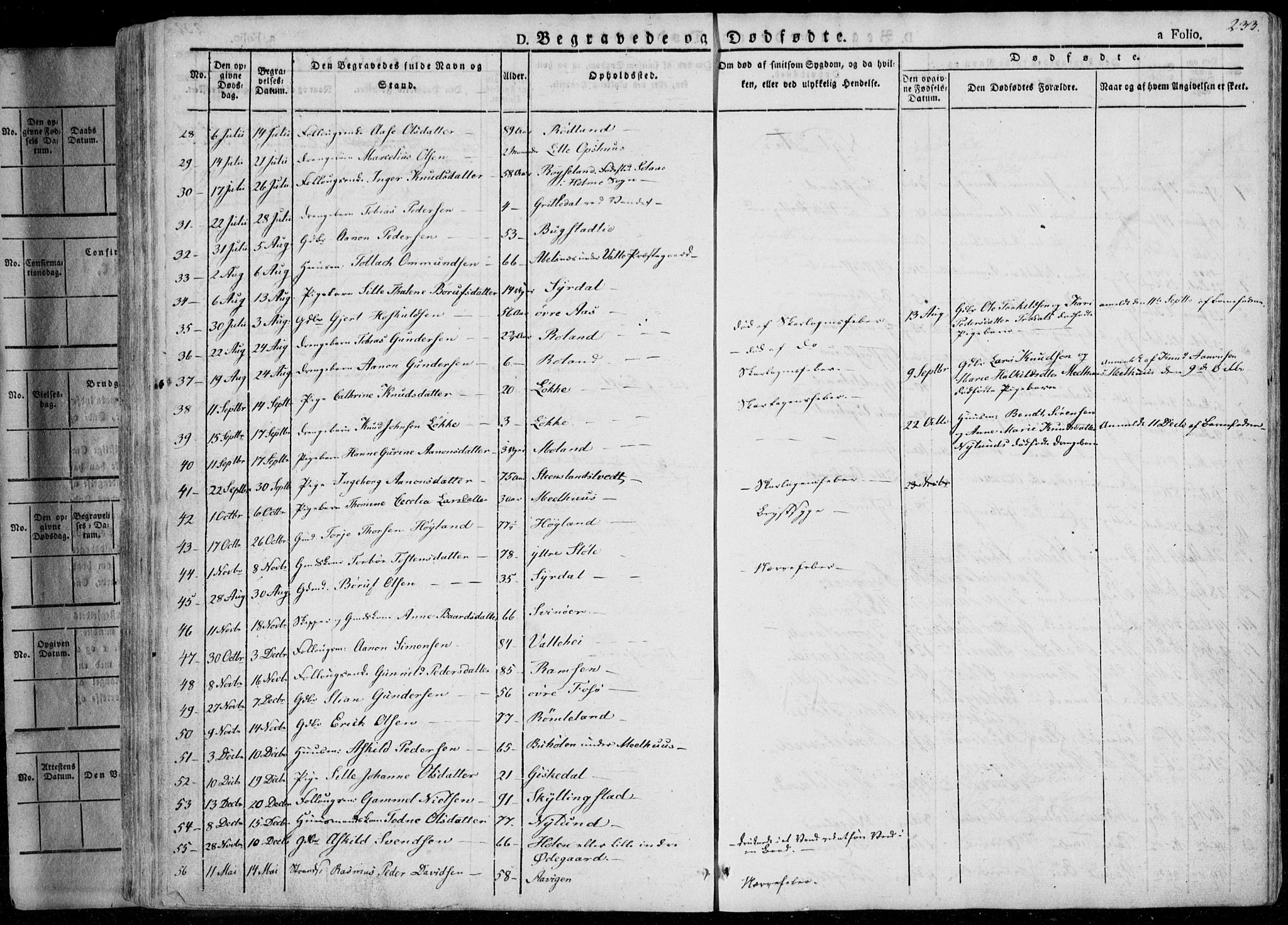 Sør-Audnedal sokneprestkontor, SAK/1111-0039/F/Fa/Fab/L0006: Parish register (official) no. A 6, 1829-1855, p. 233