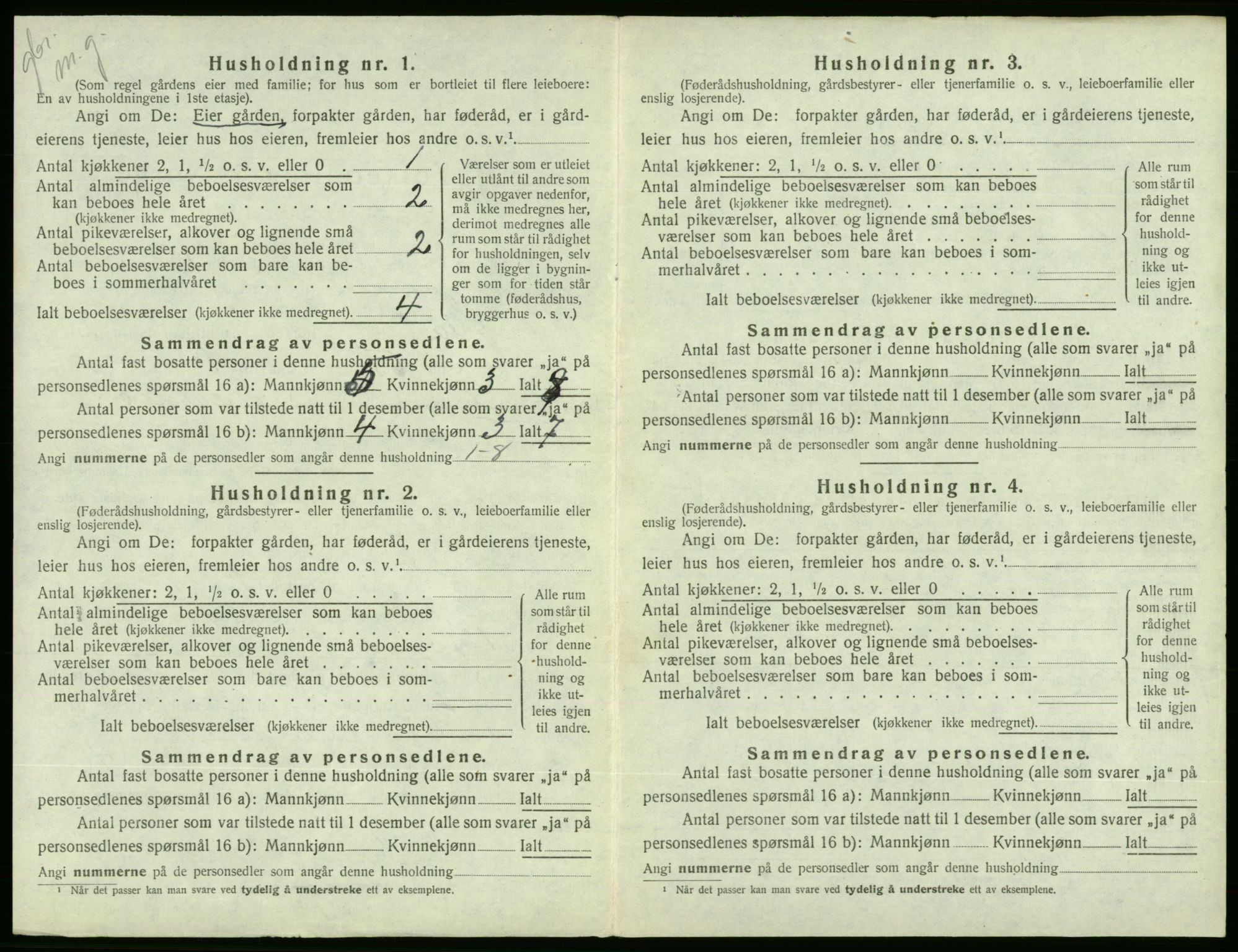 SAB, 1920 census for Ølen, 1920, p. 63