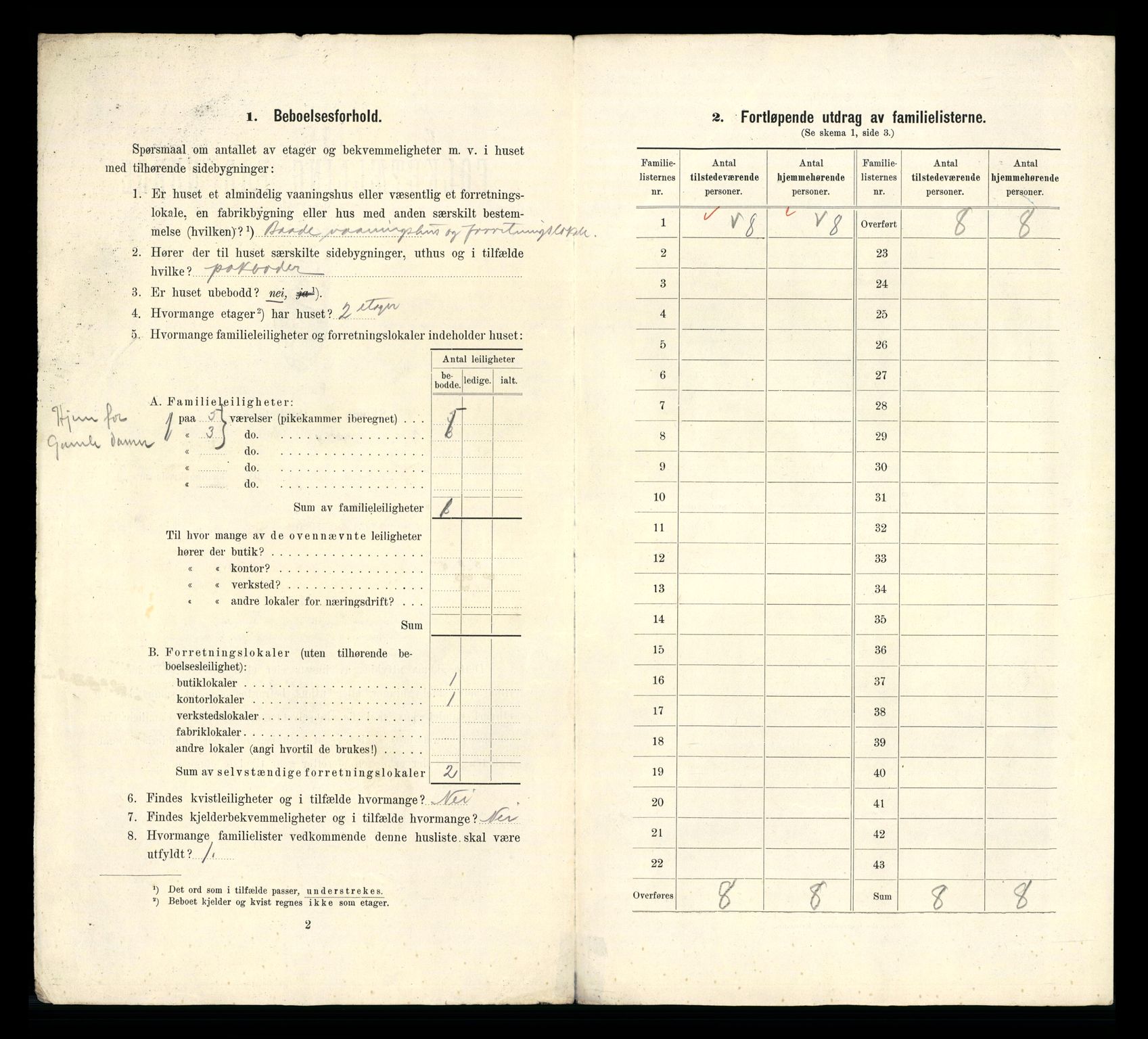 RA, 1910 census for Arendal, 1910, p. 788