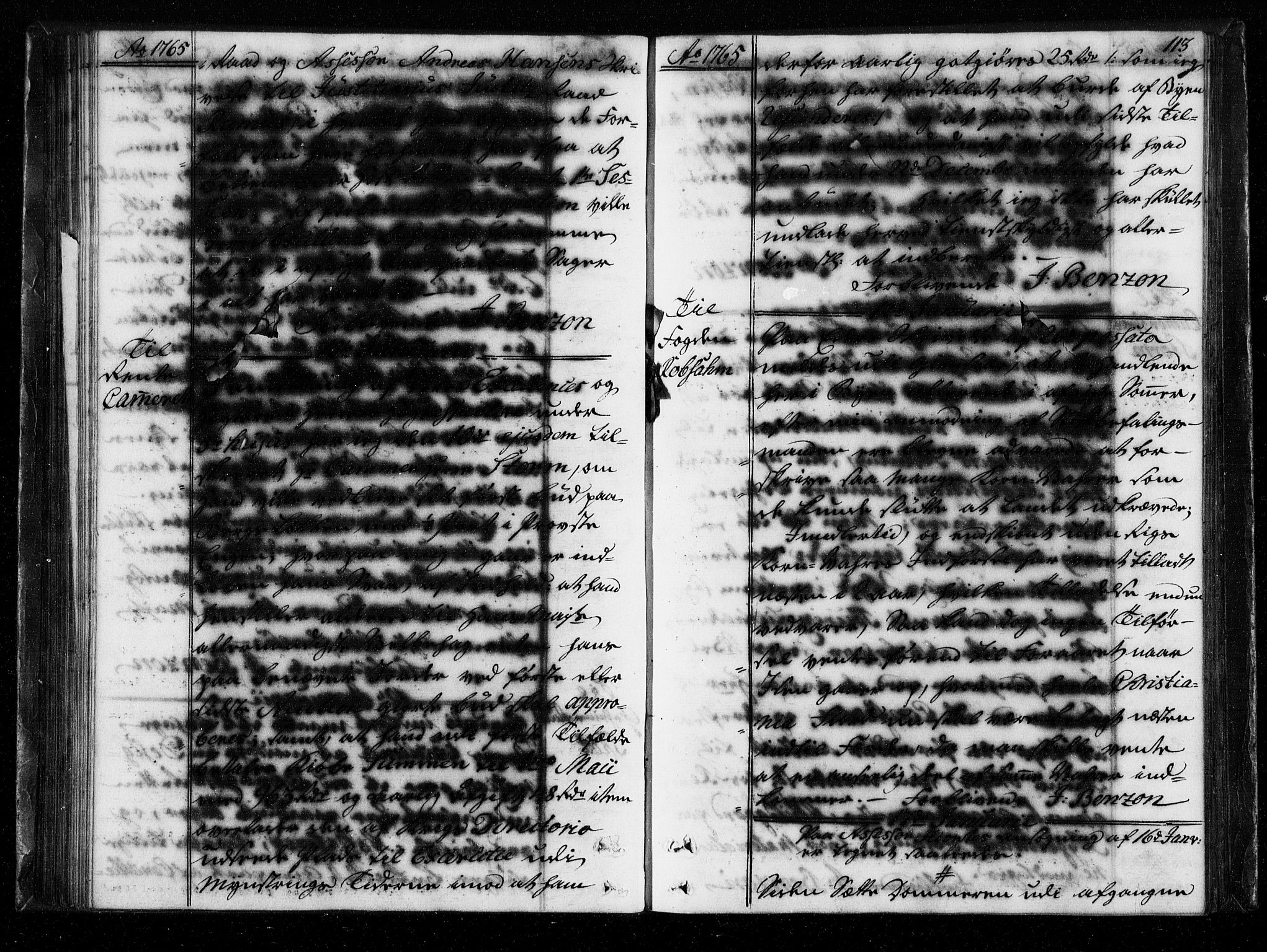 Stattholderembetet 1572-1771, AV/RA-EA-2870/Bf/L0004: Stattholderprotokoll (allmenn kopibok), 1764-1765, p. 112b-113a