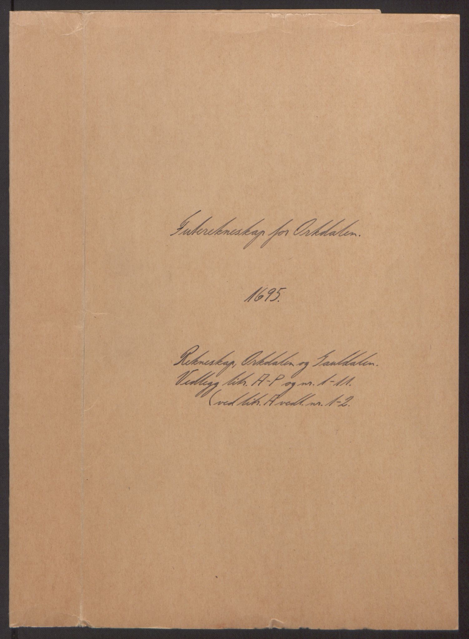 Rentekammeret inntil 1814, Reviderte regnskaper, Fogderegnskap, RA/EA-4092/R60/L3945: Fogderegnskap Orkdal og Gauldal, 1695, p. 2