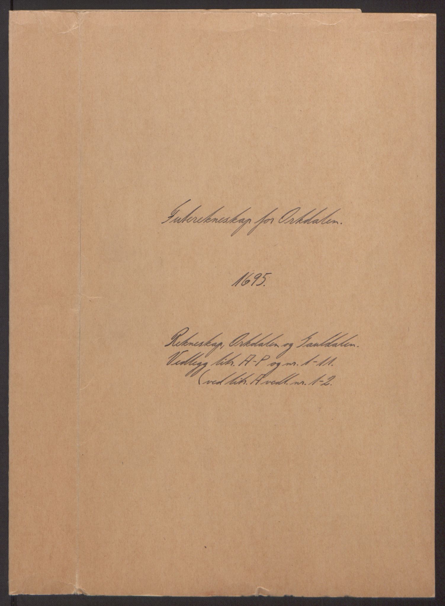 Rentekammeret inntil 1814, Reviderte regnskaper, Fogderegnskap, AV/RA-EA-4092/R60/L3945: Fogderegnskap Orkdal og Gauldal, 1695, p. 2