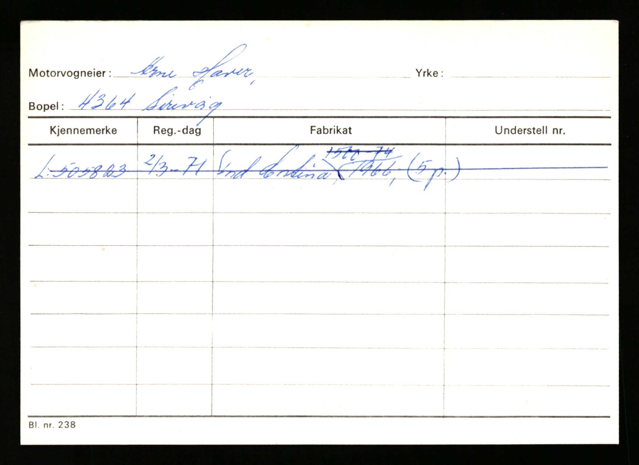 Stavanger trafikkstasjon, SAST/A-101942/0/H/L0014: Haver - Hermanrud, 1930-1971, p. 5